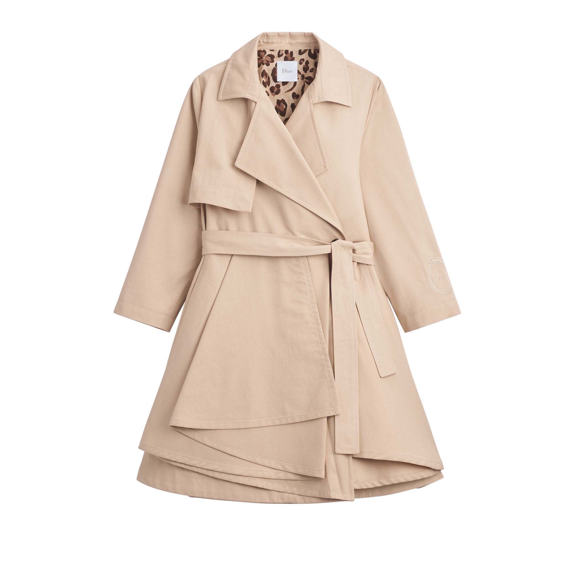 Kids' Trench Coat Beige Cotton-Blend Gabardine E01