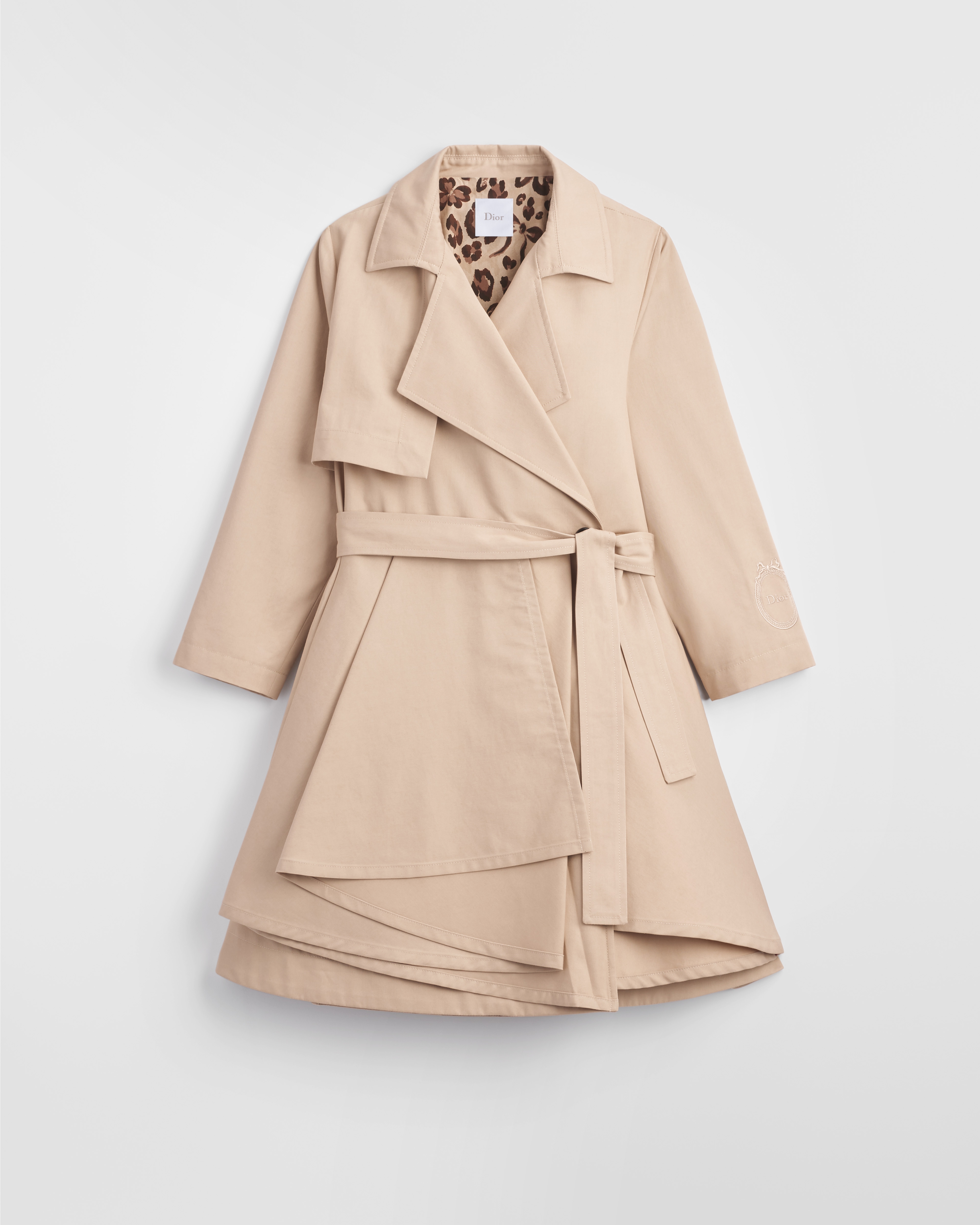 Kids' Trench Coat Beige Cotton-Blend Gabardine E01