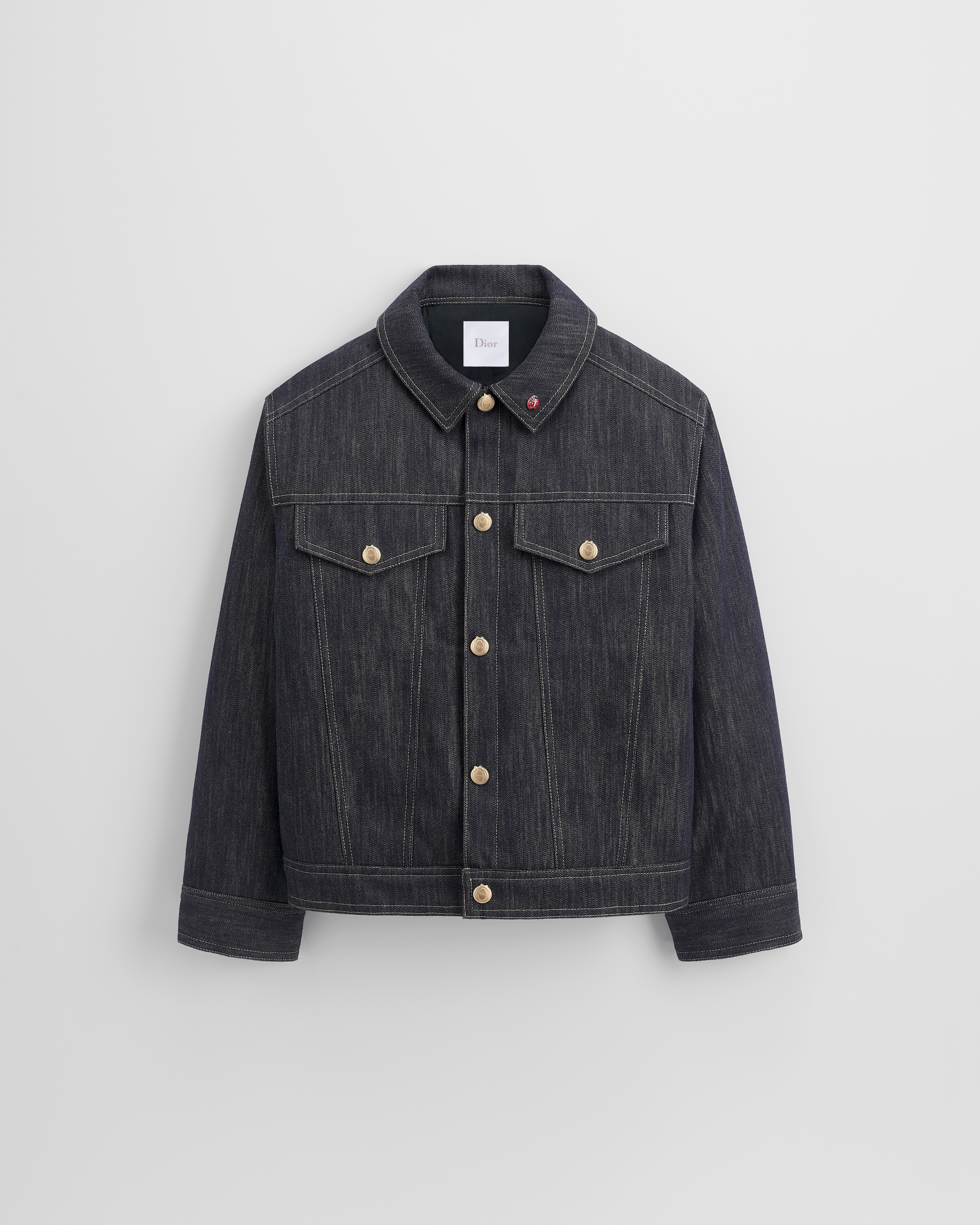 Kids' Jacket Denim Blue Quilted Cotton Gabardine E01