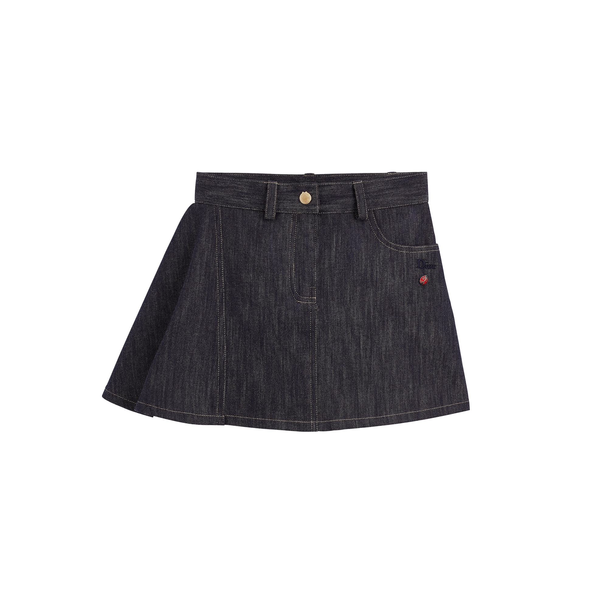 Kids' Short Skirt Denim Blue Cotton Gabardine E01