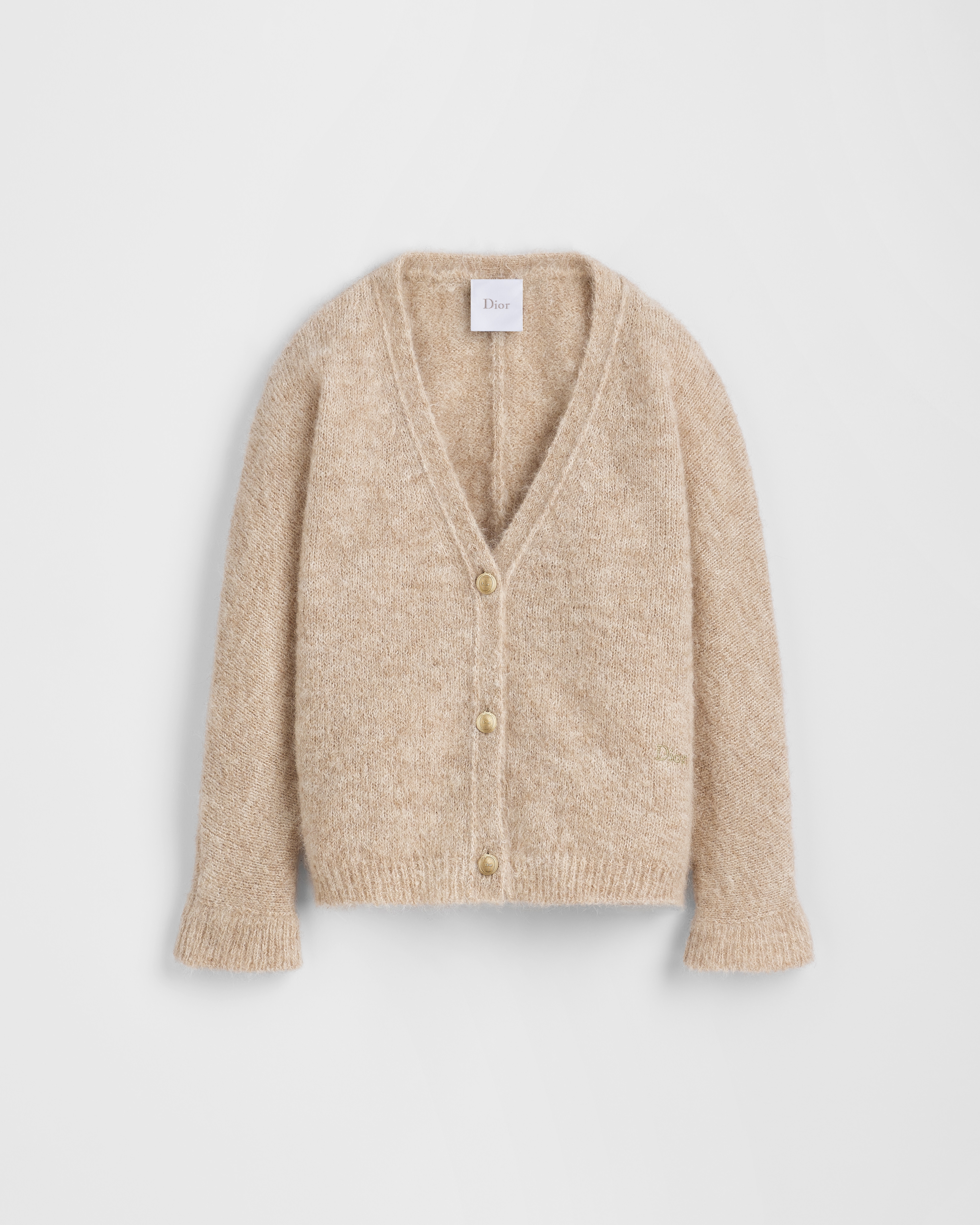 Kids' Cardigan Beige Alpaca Mouliné Knit E01