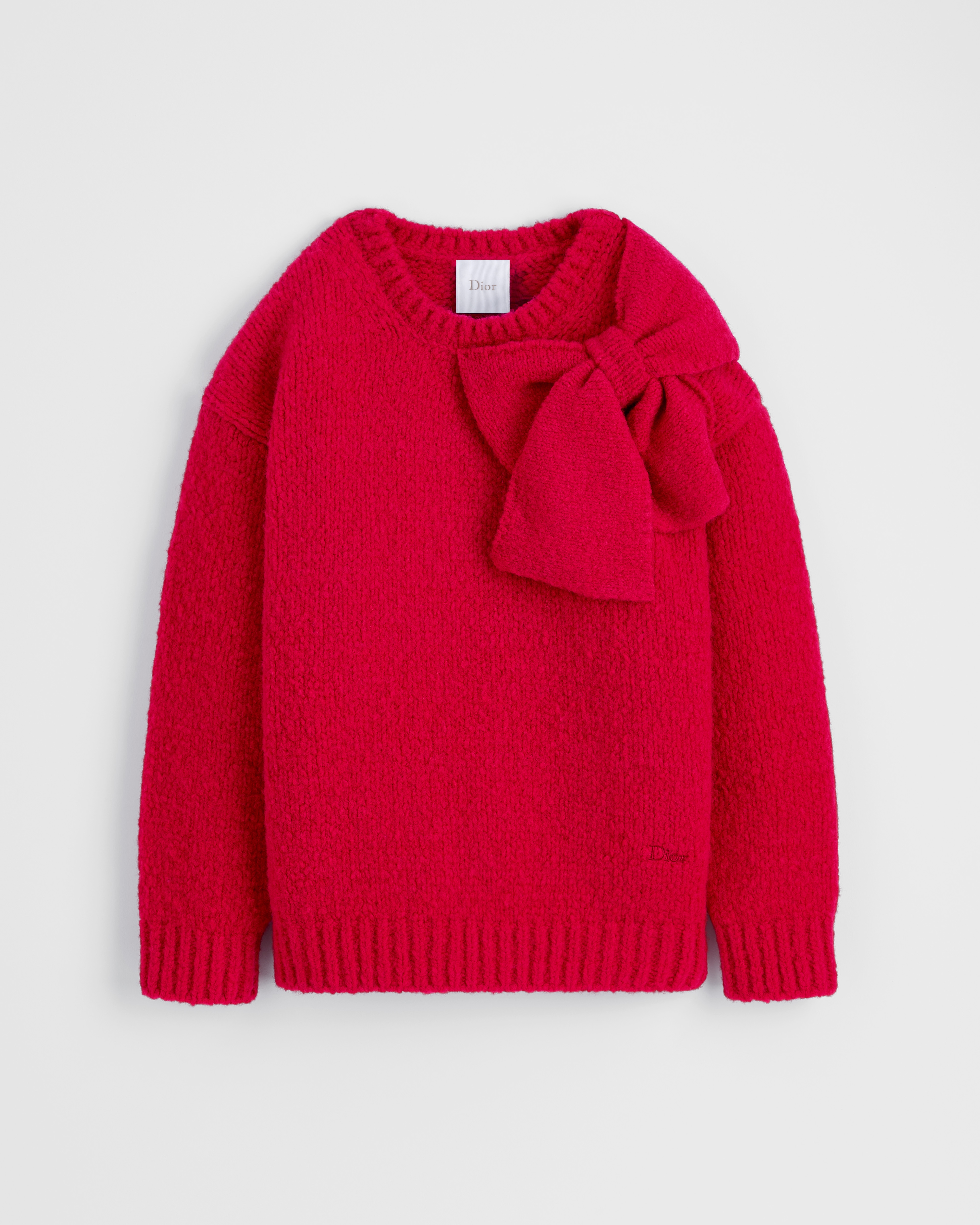 Kids' Sweater Bright Red Wool Knit E01
