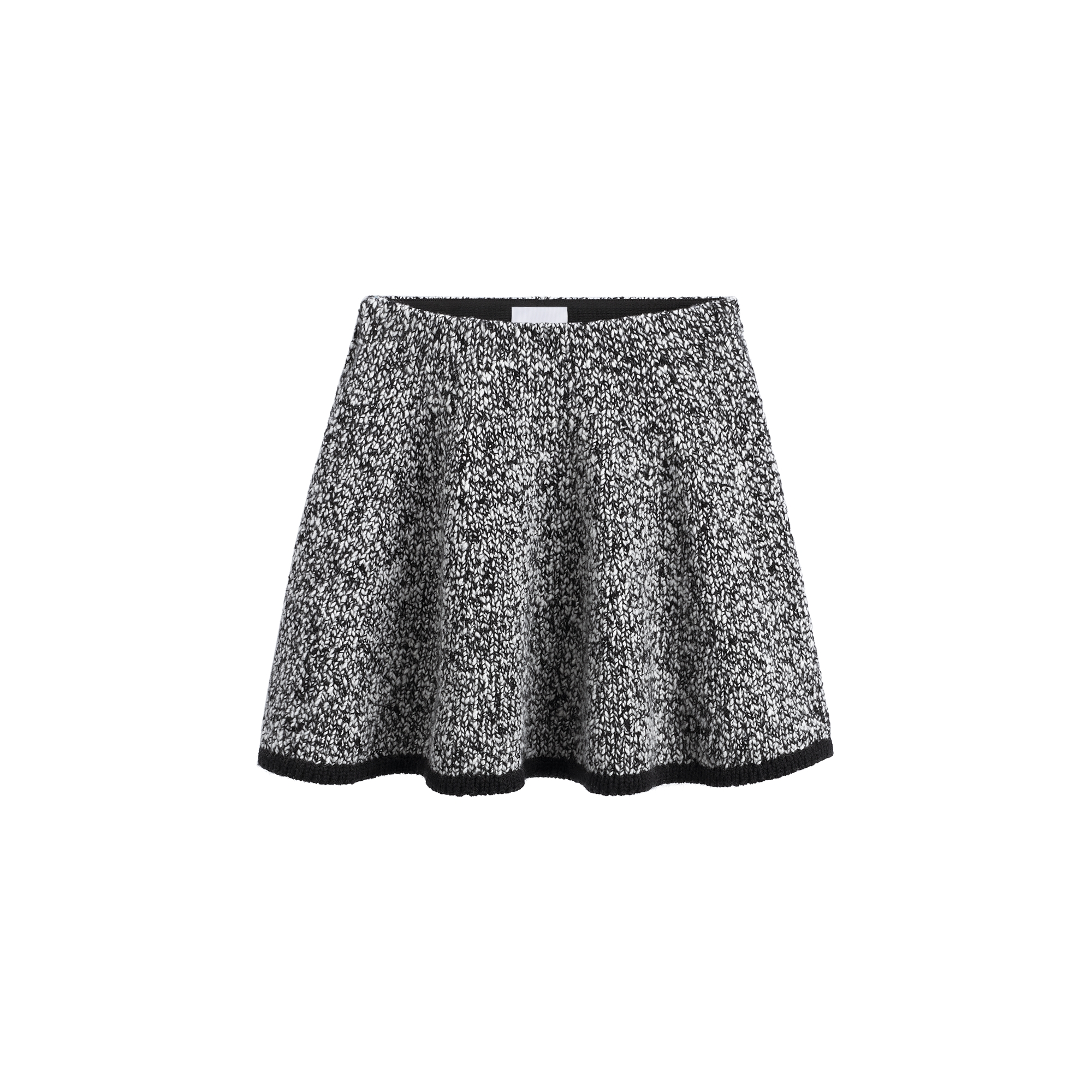 Kids' Skater Skirt Black and White Wool and Cashmere Mouliné Knit E01