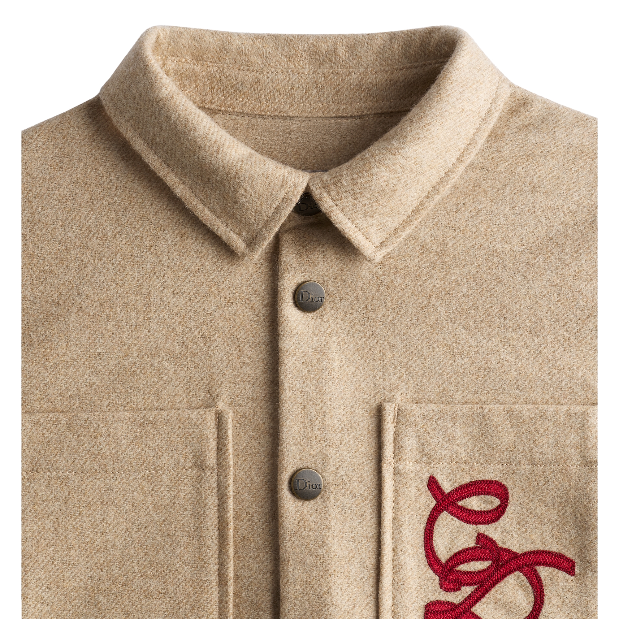 Kids' Overshirt Beige Wool Blend E10