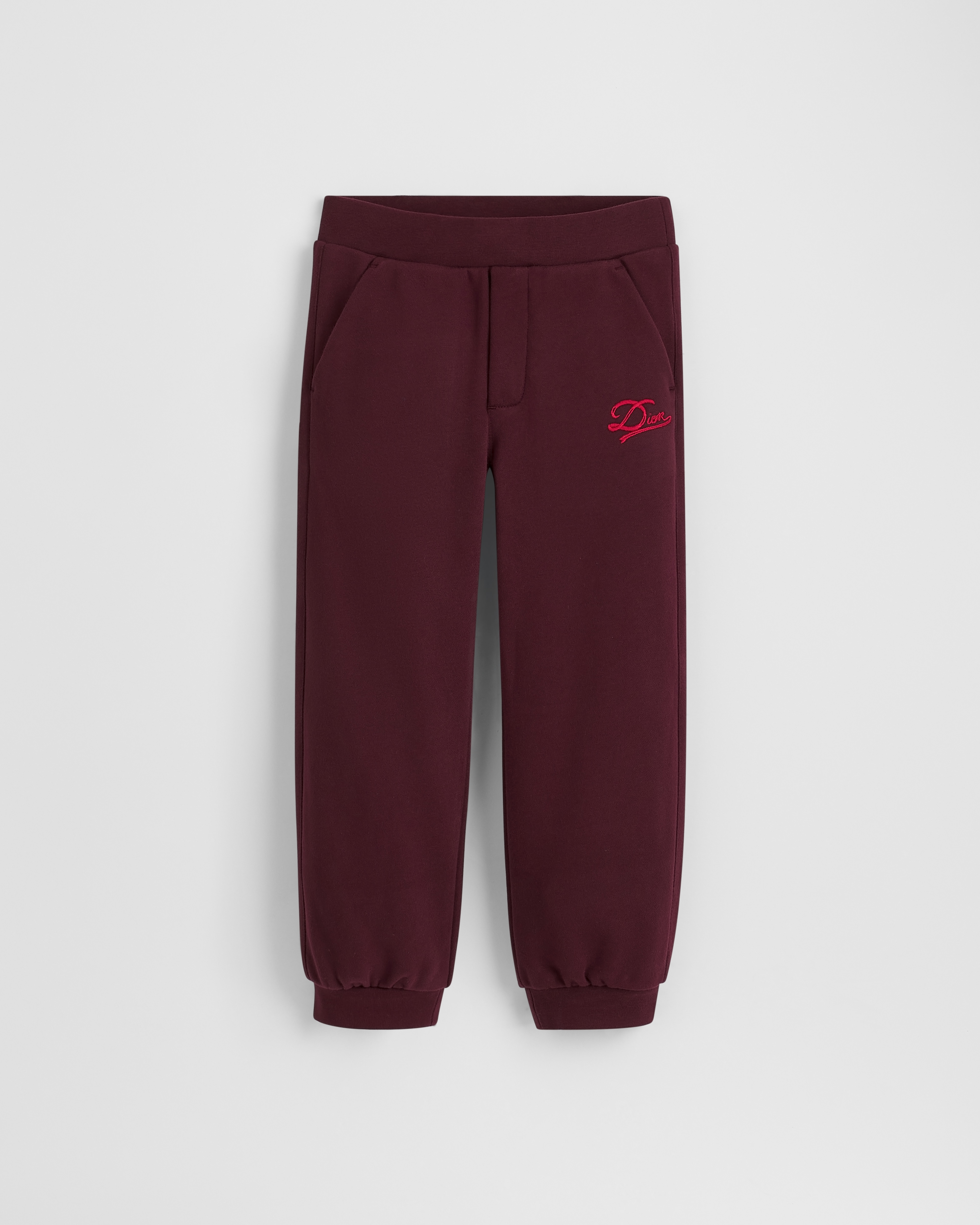 Kids' Track Pants Burgundy Cotton Fleece | DIOR US