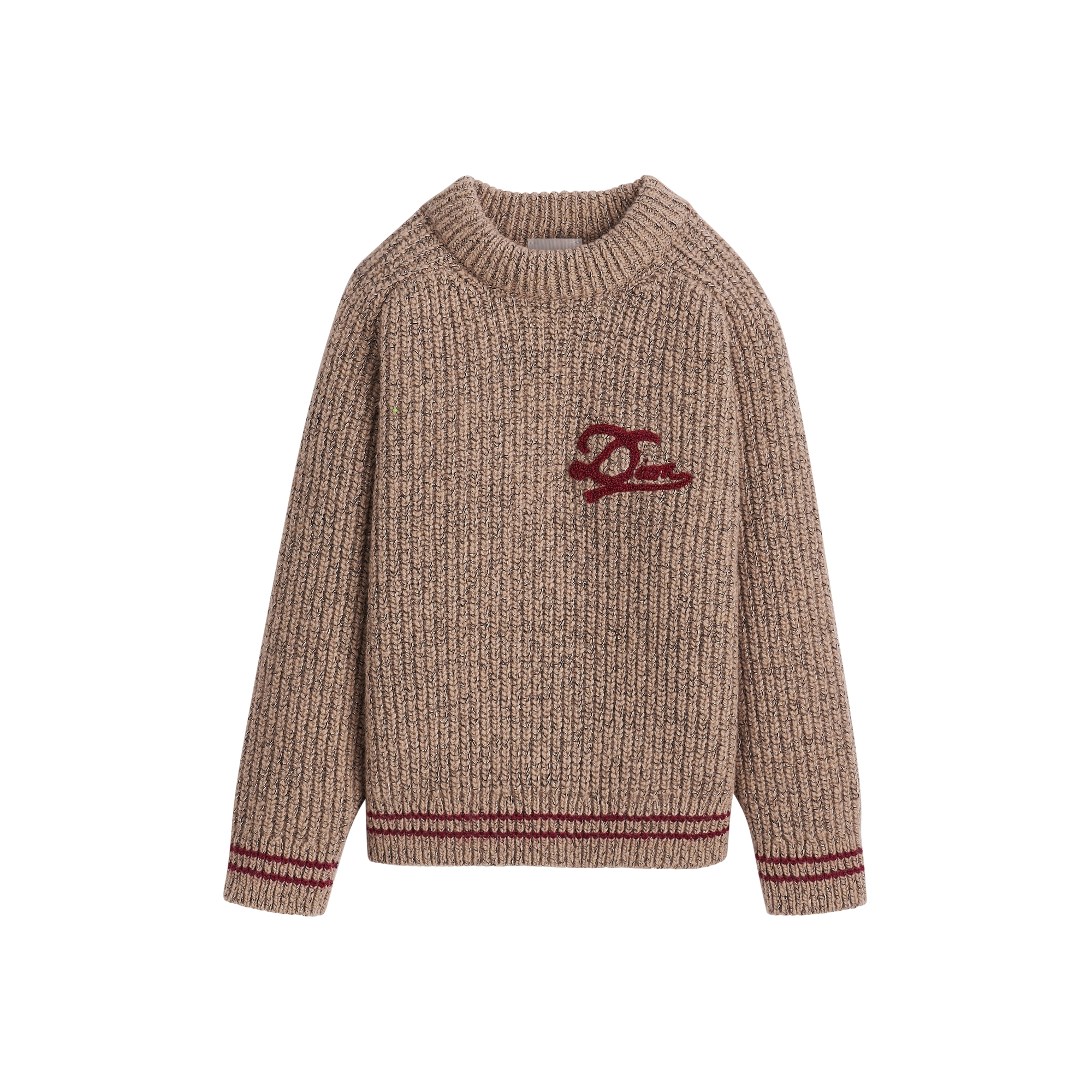 Kids' Sweater Beige Wool, Silk and Cashmere Mouliné Knit E01