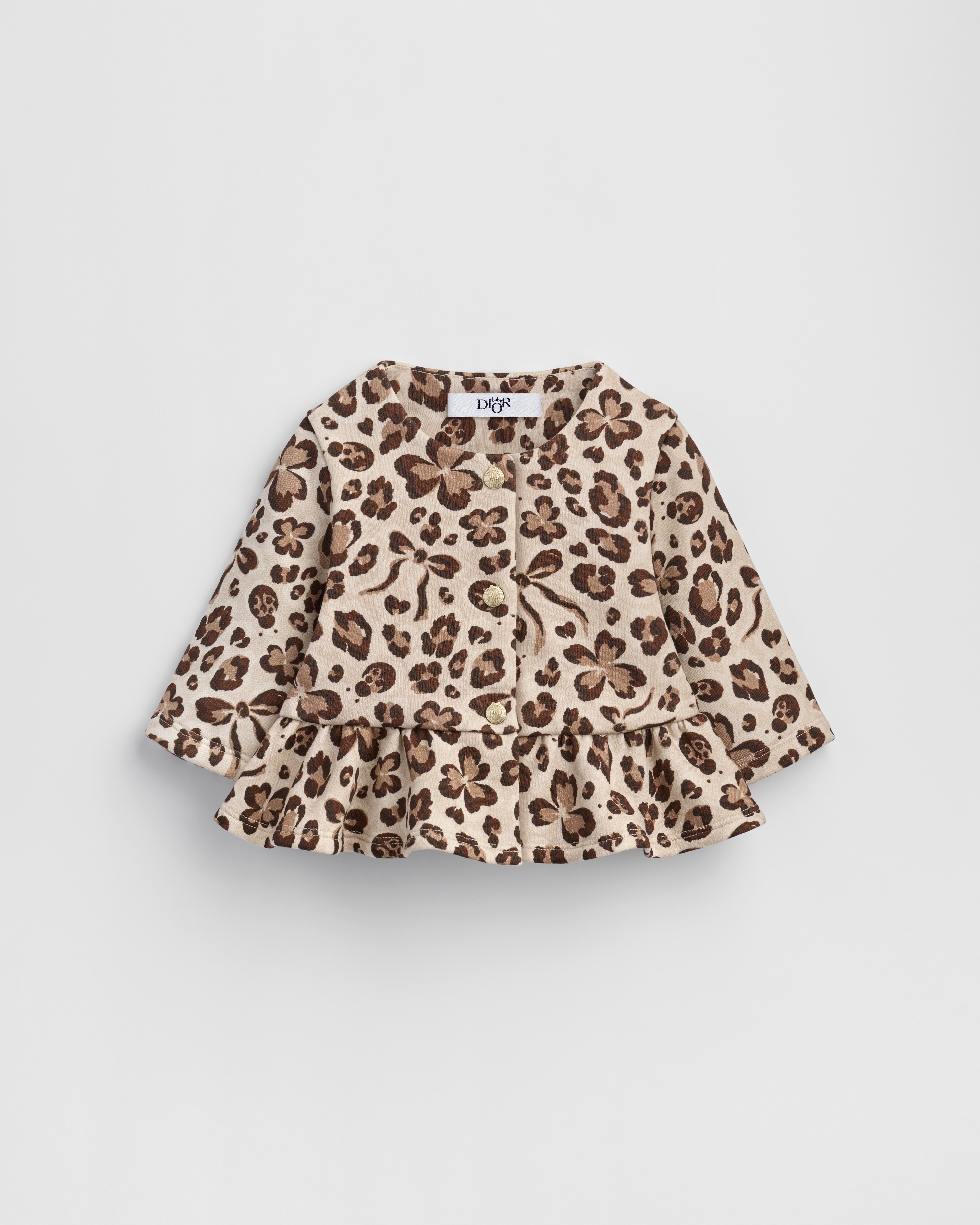 Cardigan für Babys Gebürsteter Baumwollfleece mit neu interpretiertem Mizza Motiv E01