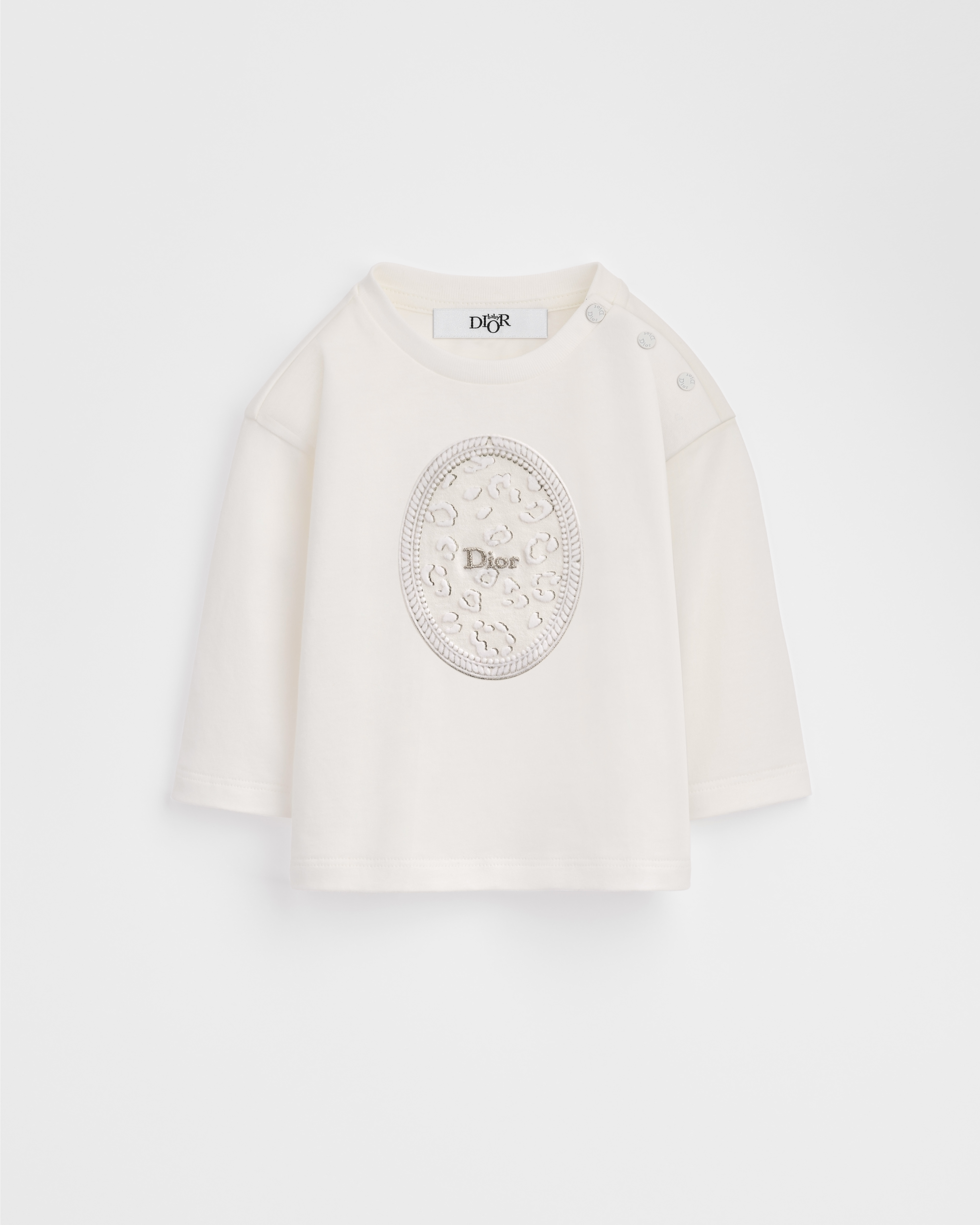 Langärmliges T-Shirt für Babys Baumwolljersey in Elfenbeinfarbe E01