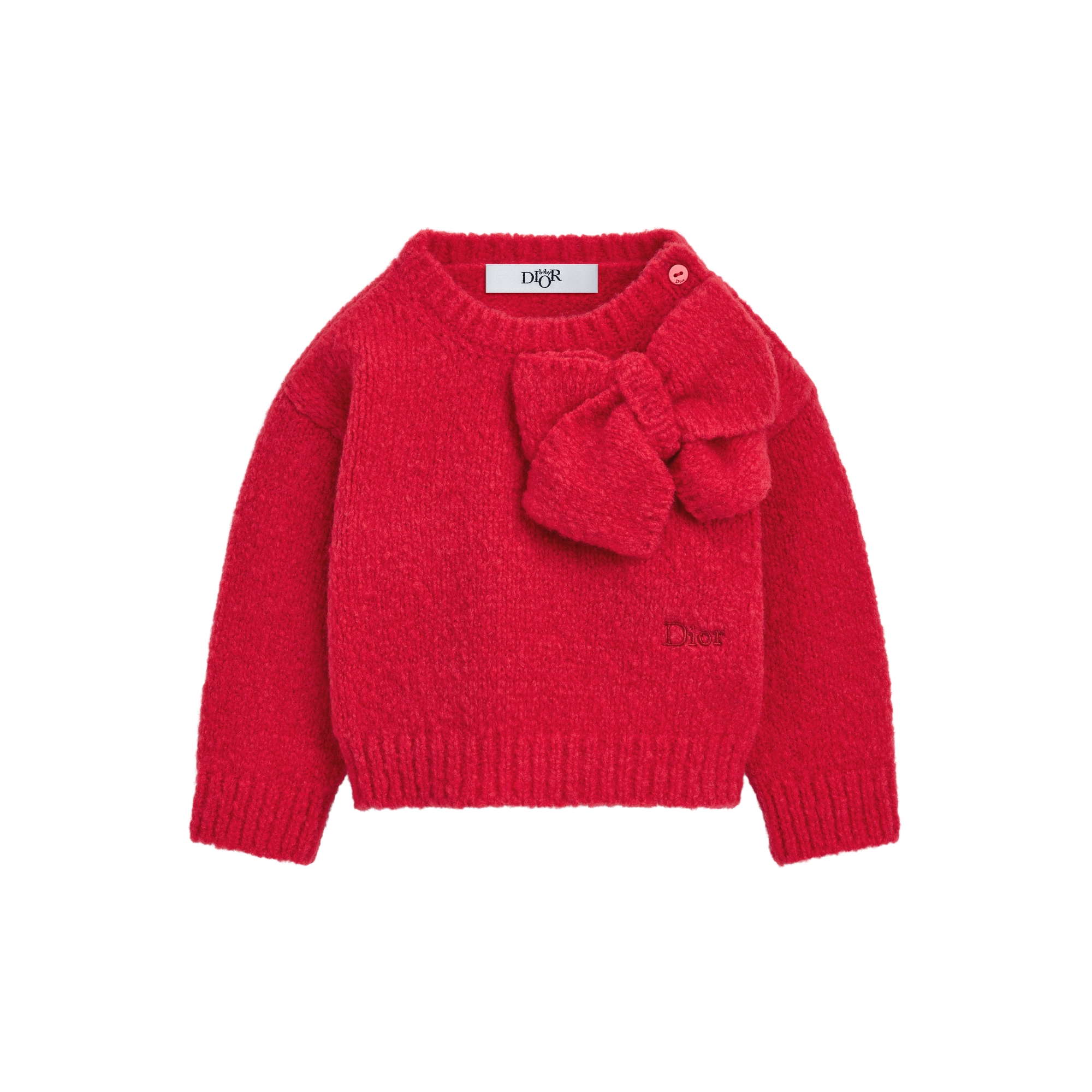 Baby Sweater Bright Red Wool Knit | DIOR EE