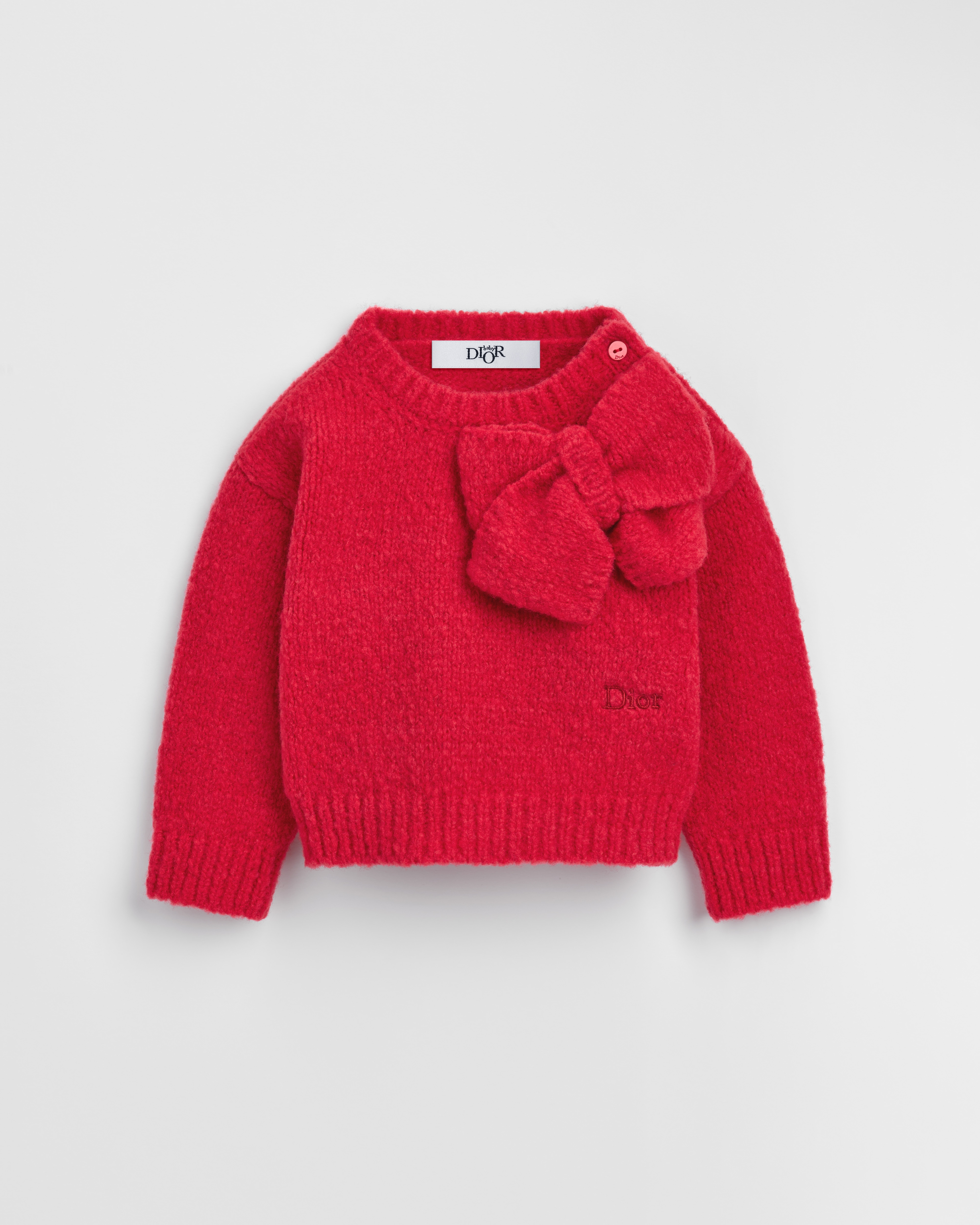 Pullover für Babys Wollstrick in leuchtendem Rot E01