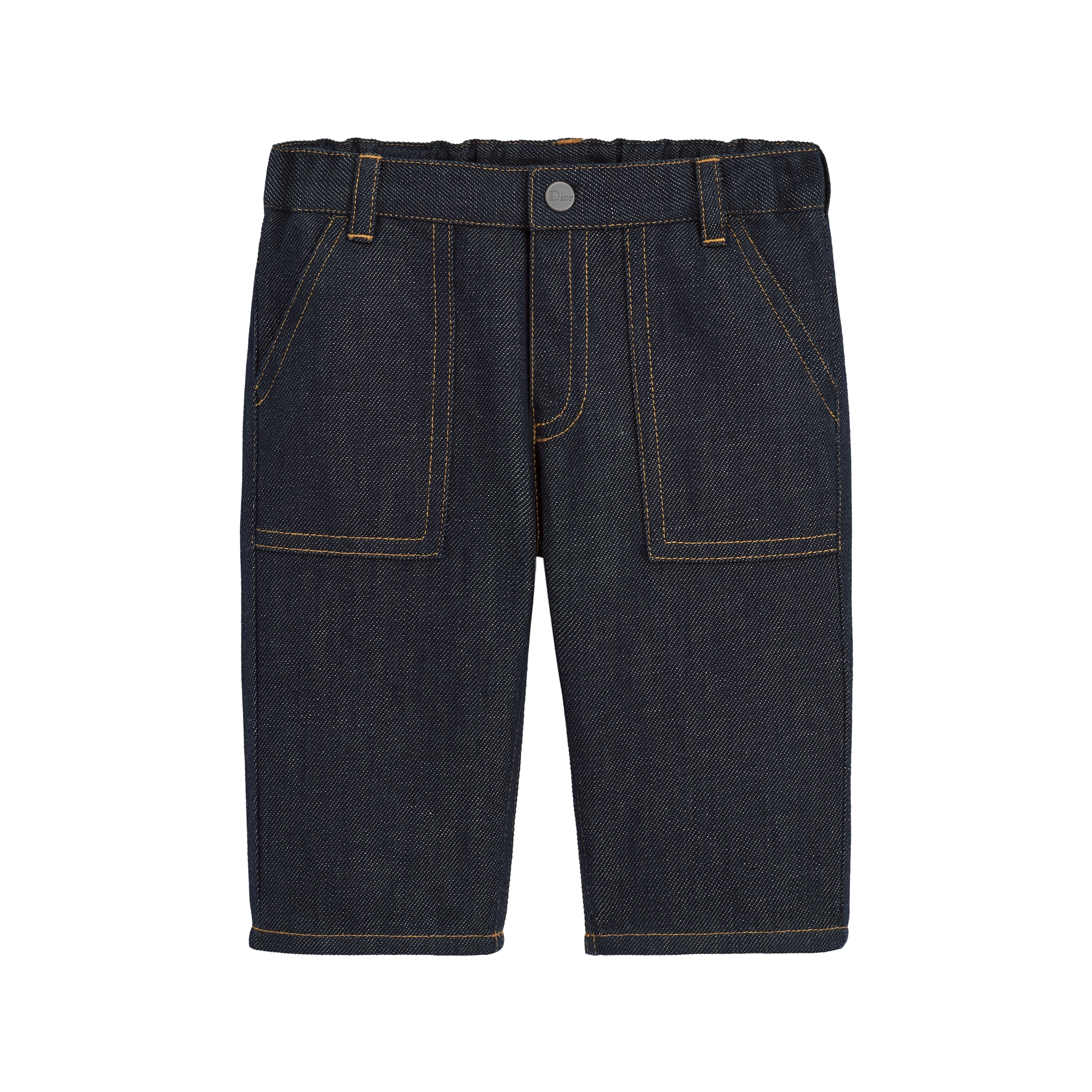 Baby Pants Denim Blue Cotton and Linen Gabardine E01