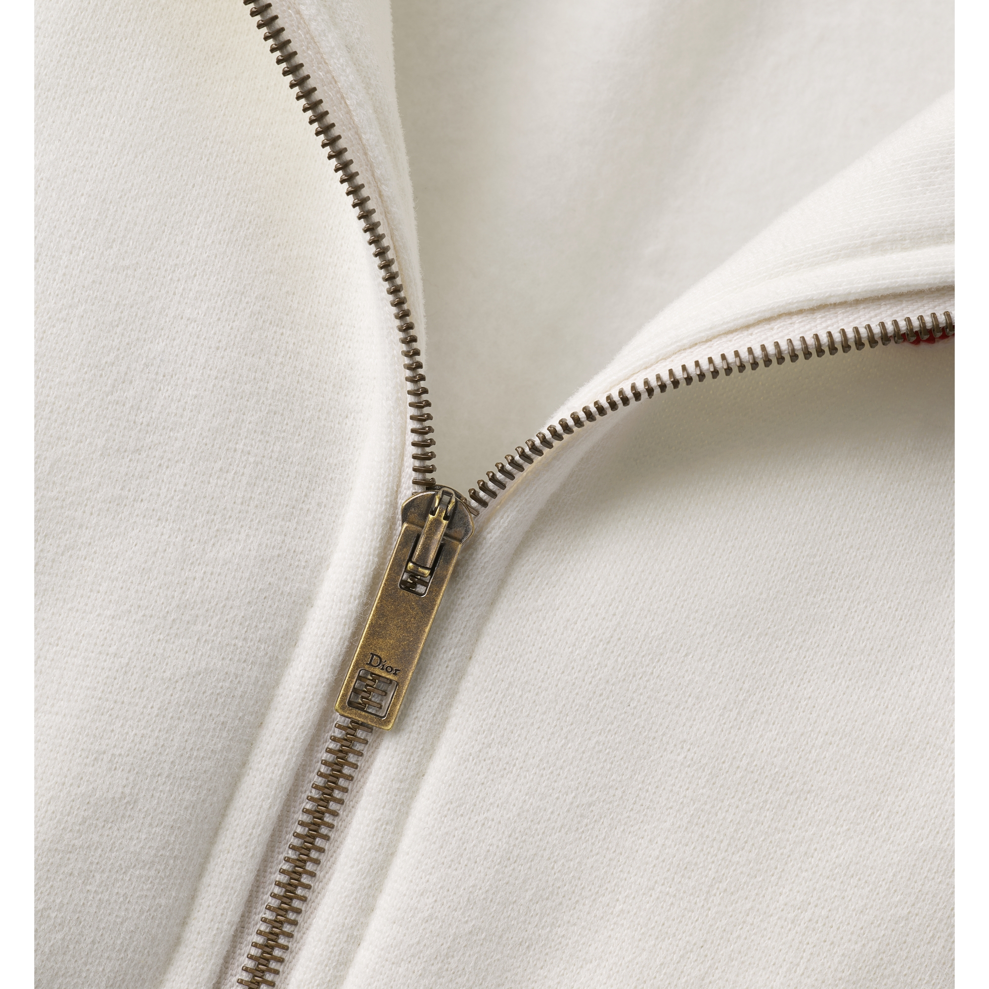 Baby Zipped Hooded Sweatshirt Ivory Brushed Cotton Fleece E10