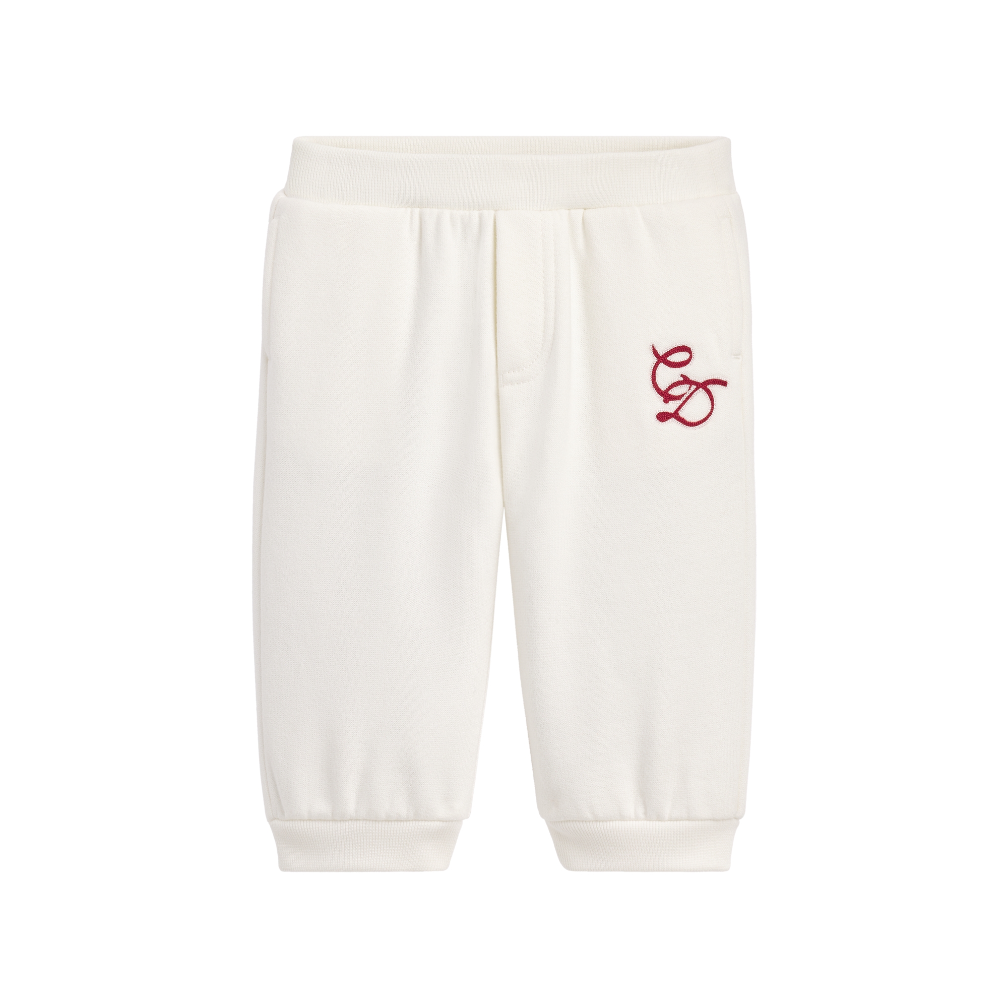 Baby Track Pants Ivory Brushed Cotton Fleece E01