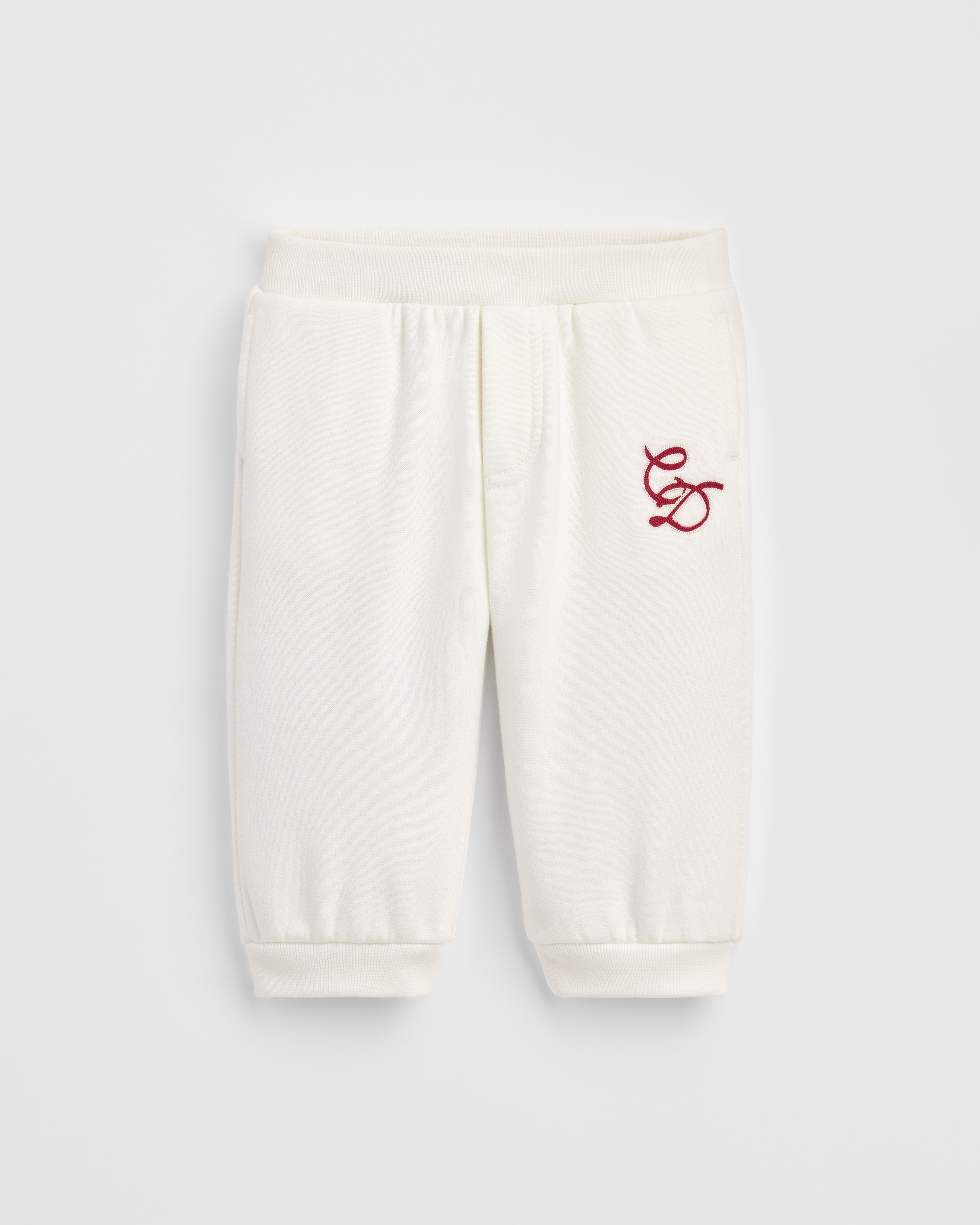 Baby Track Pants Ivory Brushed Cotton Fleece E01