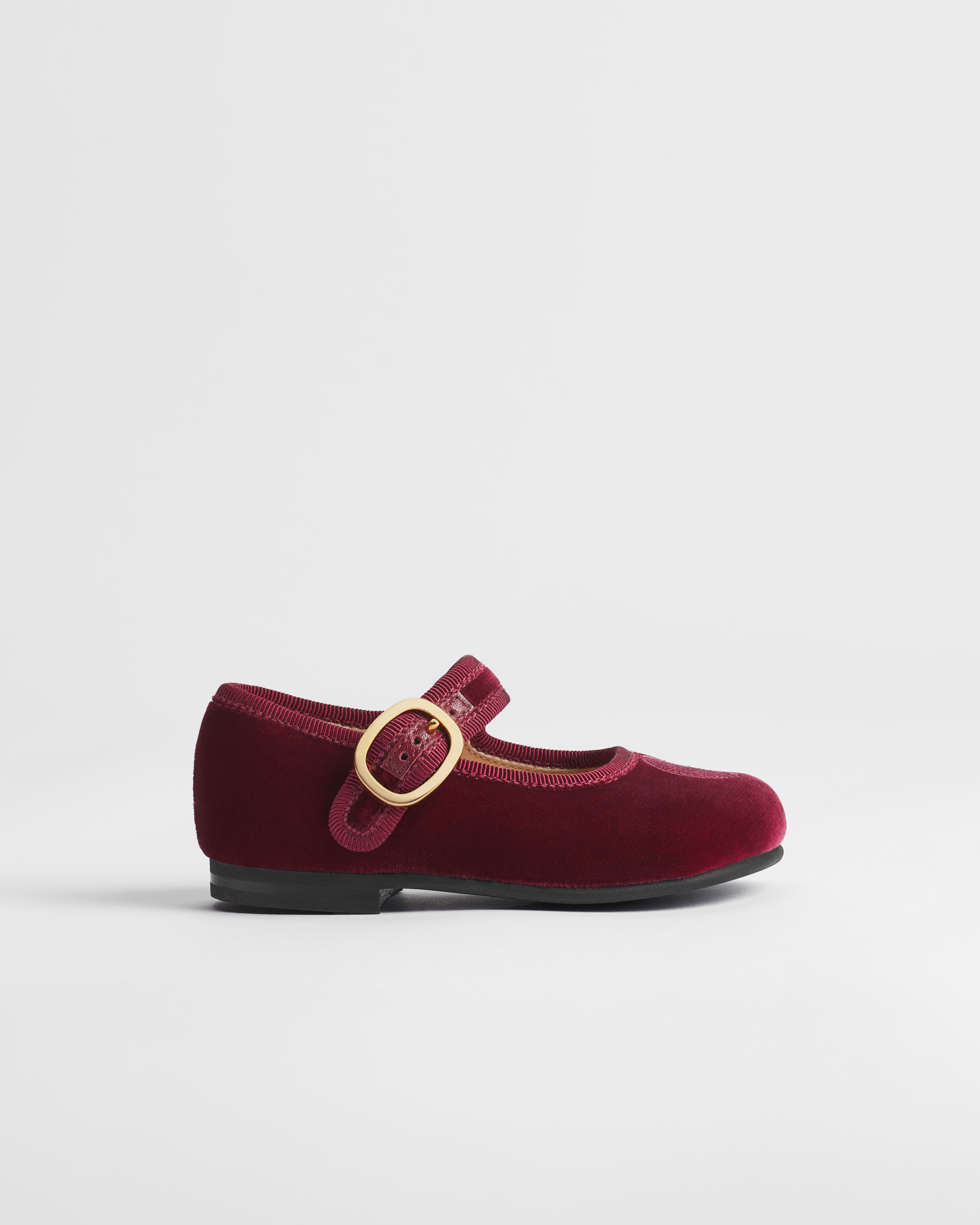 Ballerina für Babys Samt in Bordeaux E02