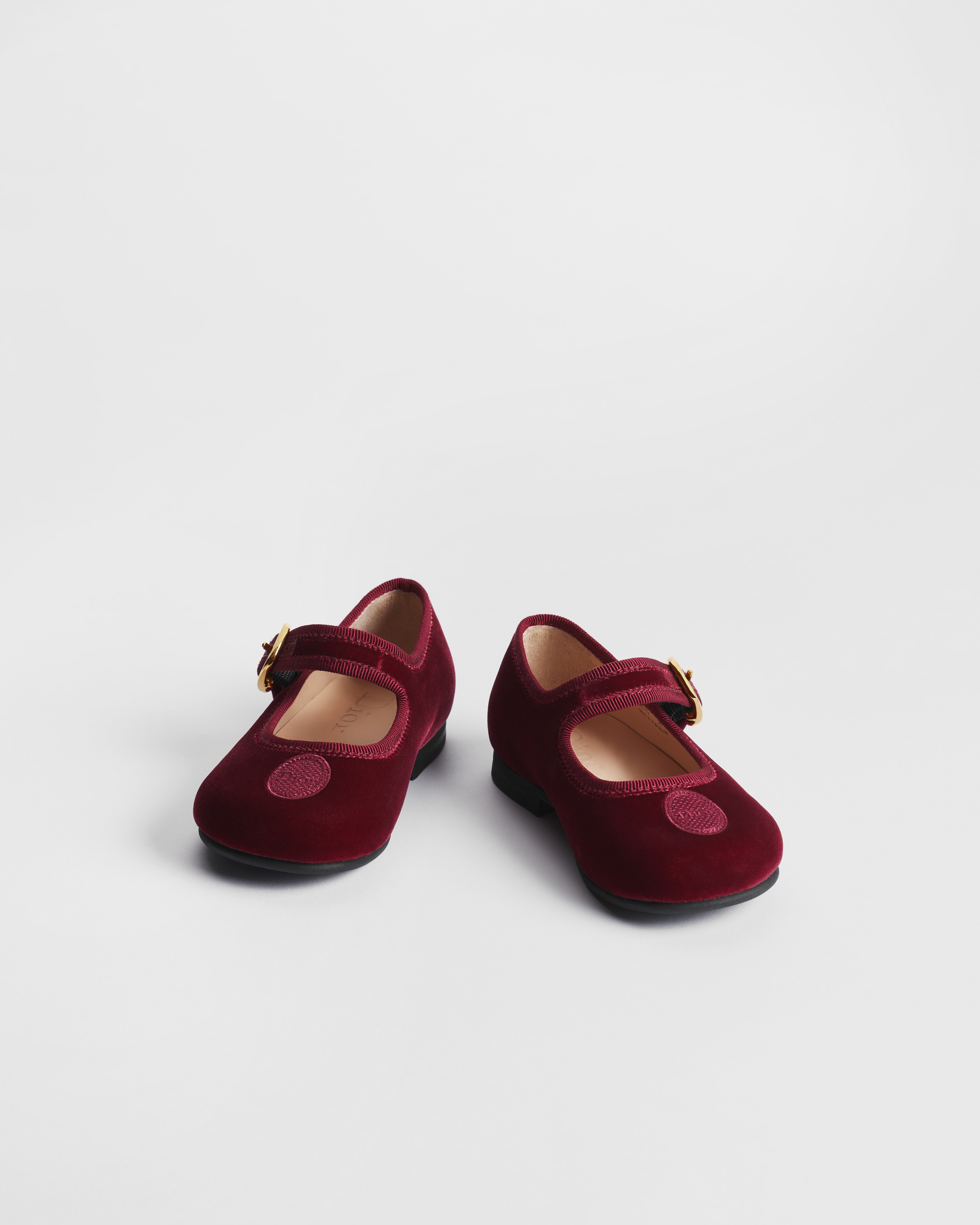 Ballerina für Babys Samt in Bordeaux E03