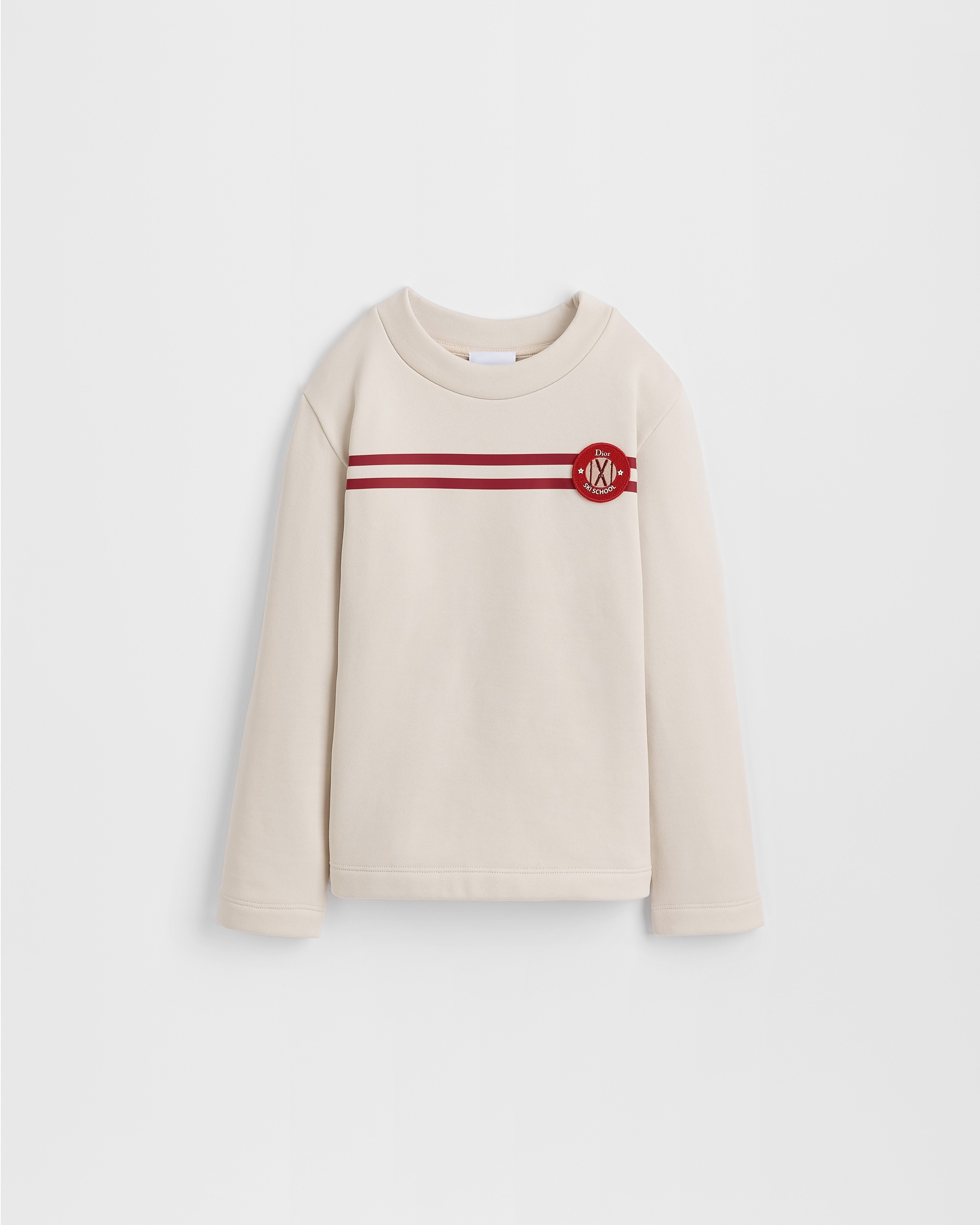 Kids' Long-Sleeved T-Shirt Light Beige Brushed Technical Jersey E01