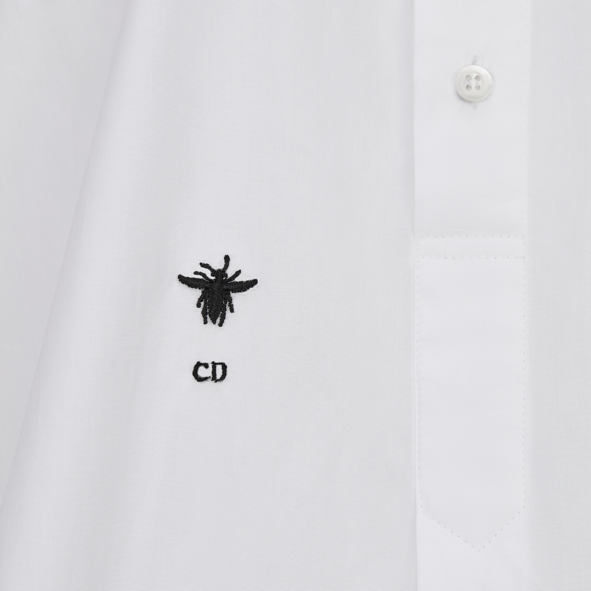 Lange Dioriviera-blouse Wit katoenpoplin E09