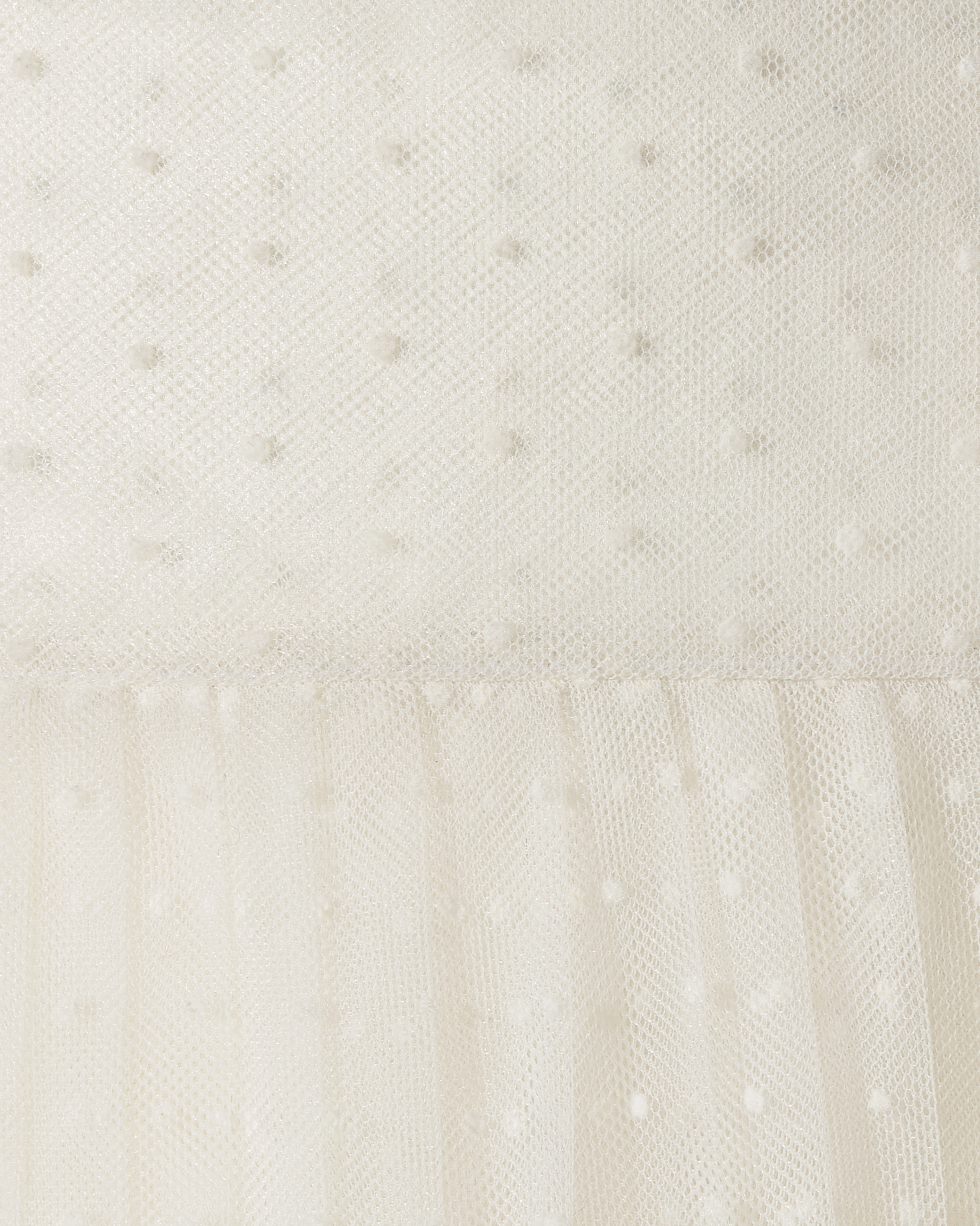 Gonna midi plissettata Tulle plumetis écru E09