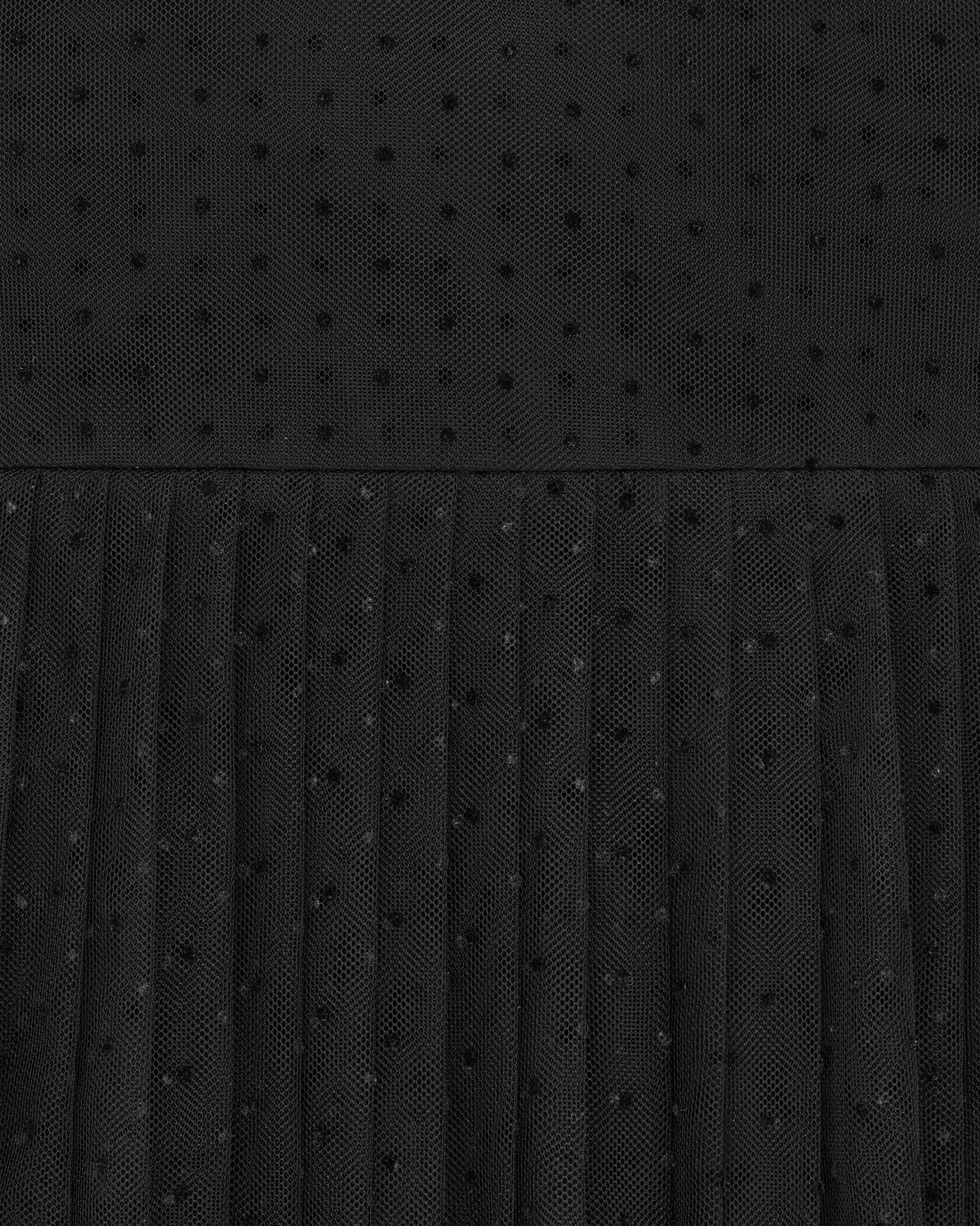 Mid-Length Pleated Skirt Black Plumetis Tulle E09