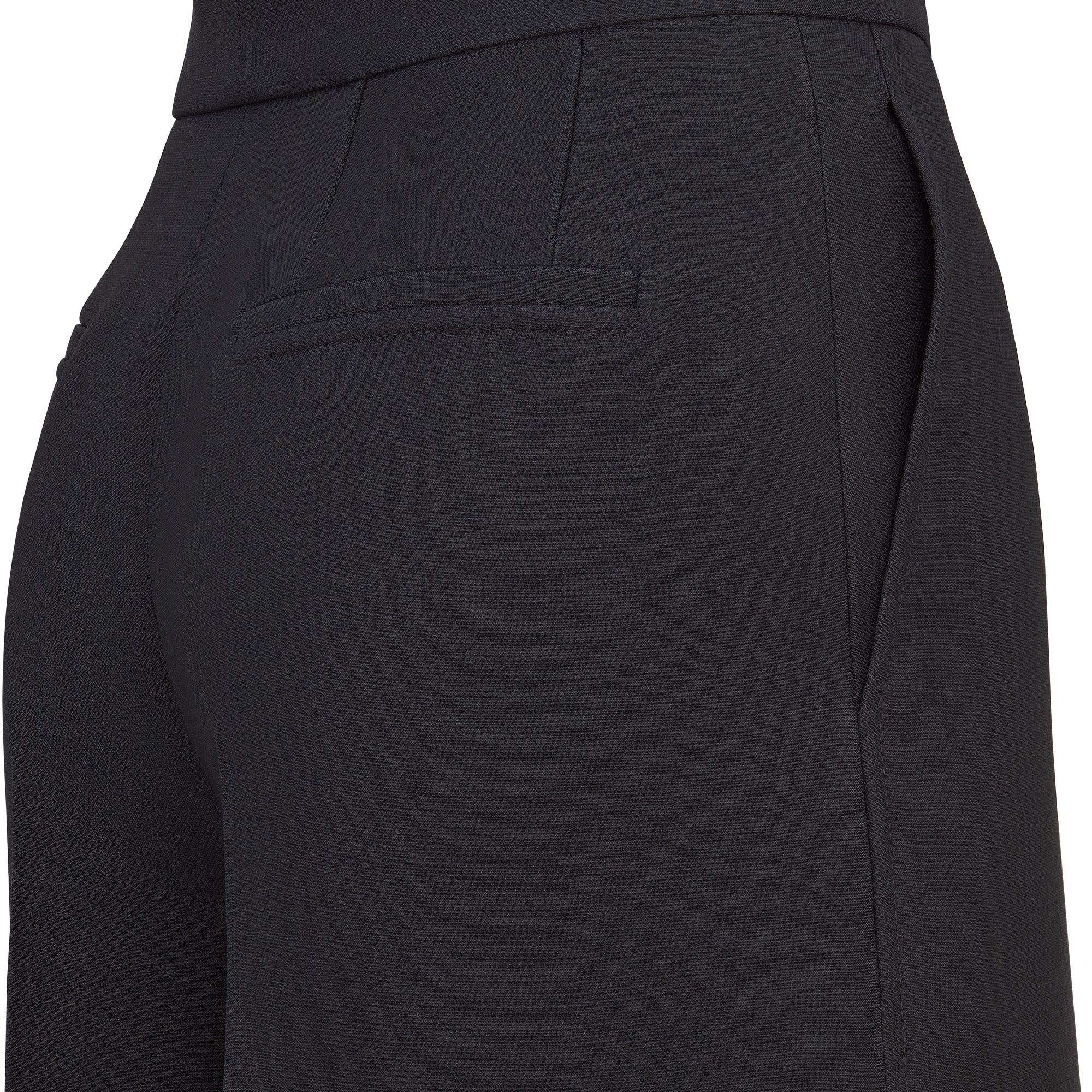 Cropped Pants Black Wool and Silk E09