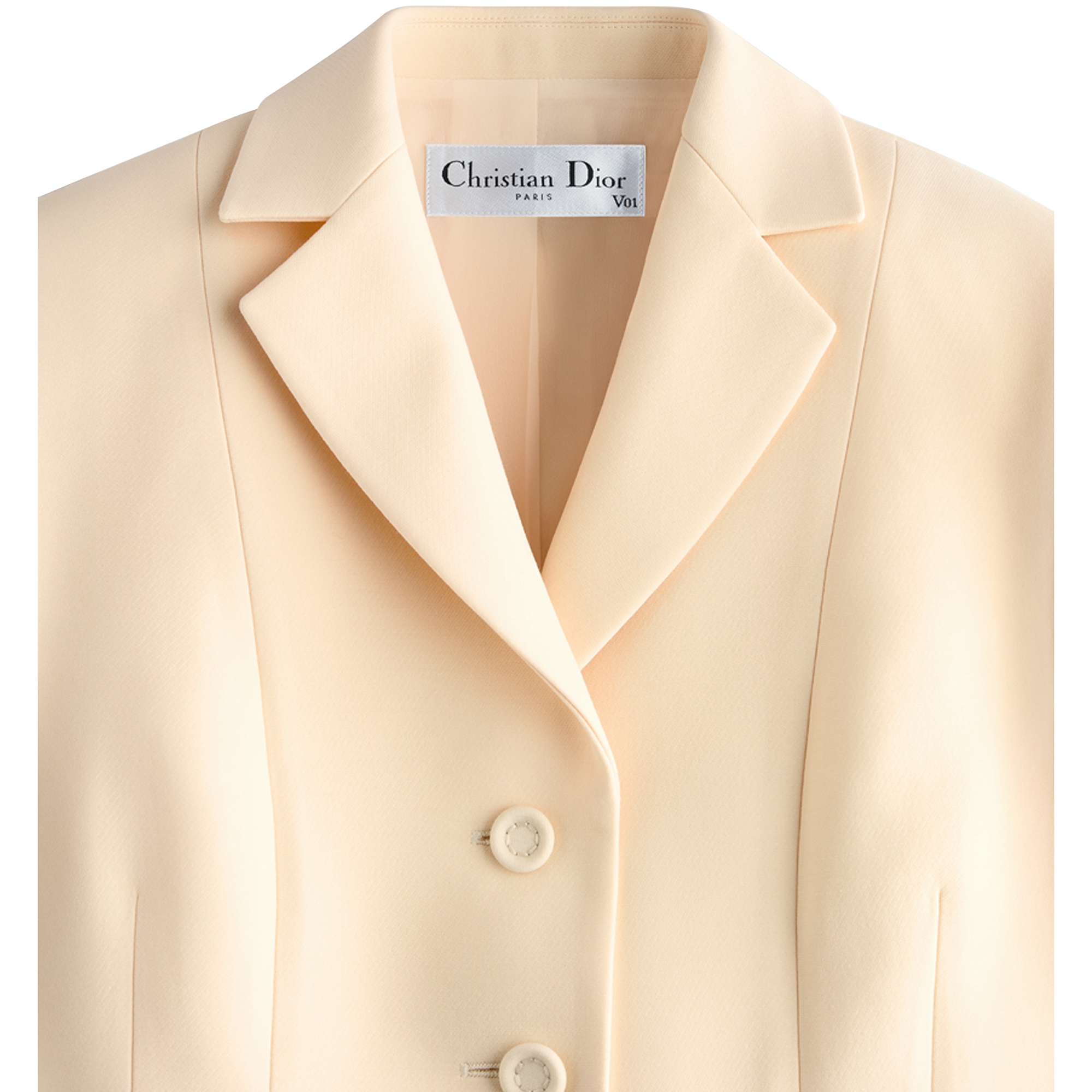 30 Montaigne Bar Jacket White Single-Breasted Wool and Silk E10