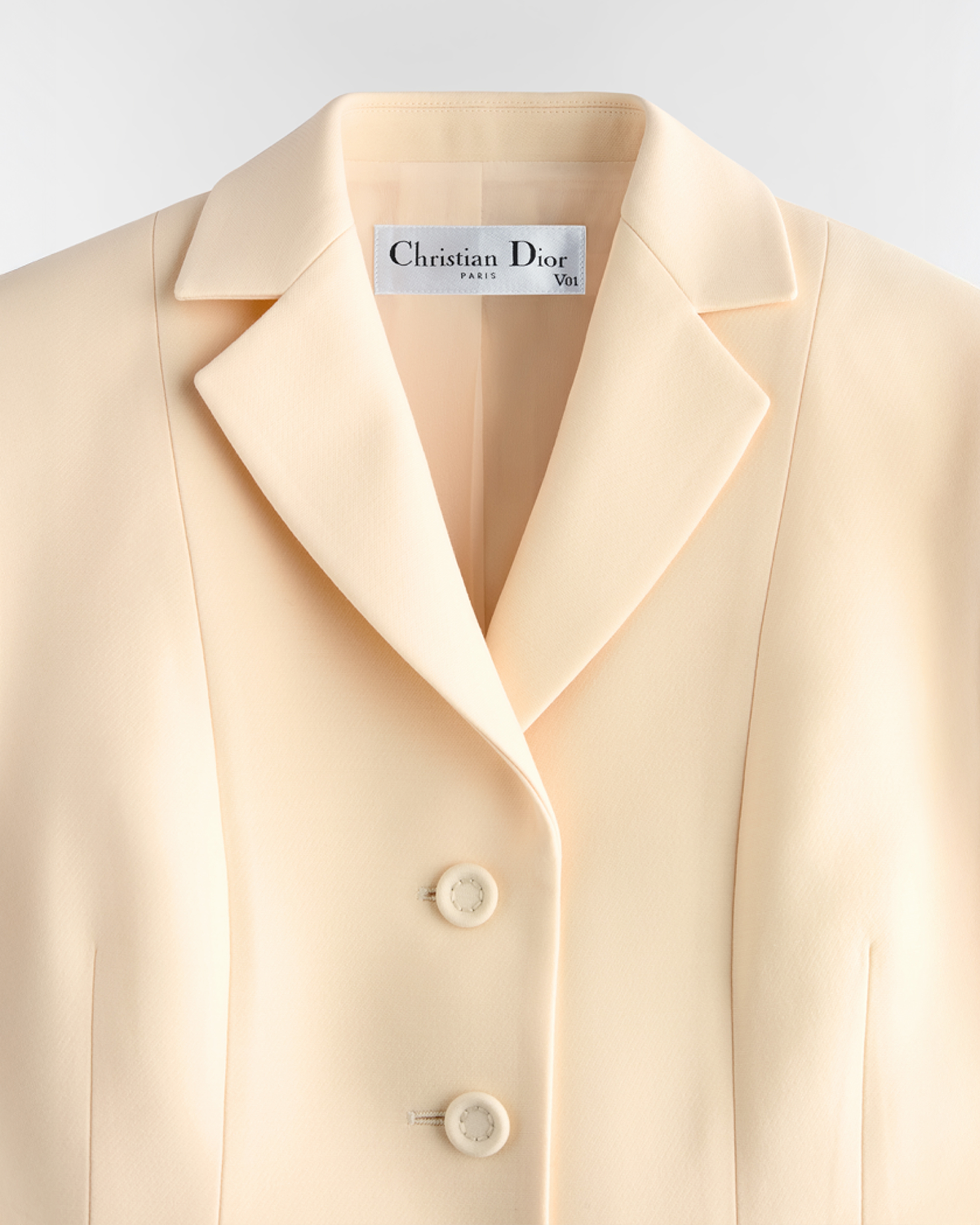 Veste Bar 30 Montaigne Laine et soie blanches simple boutonnage E10