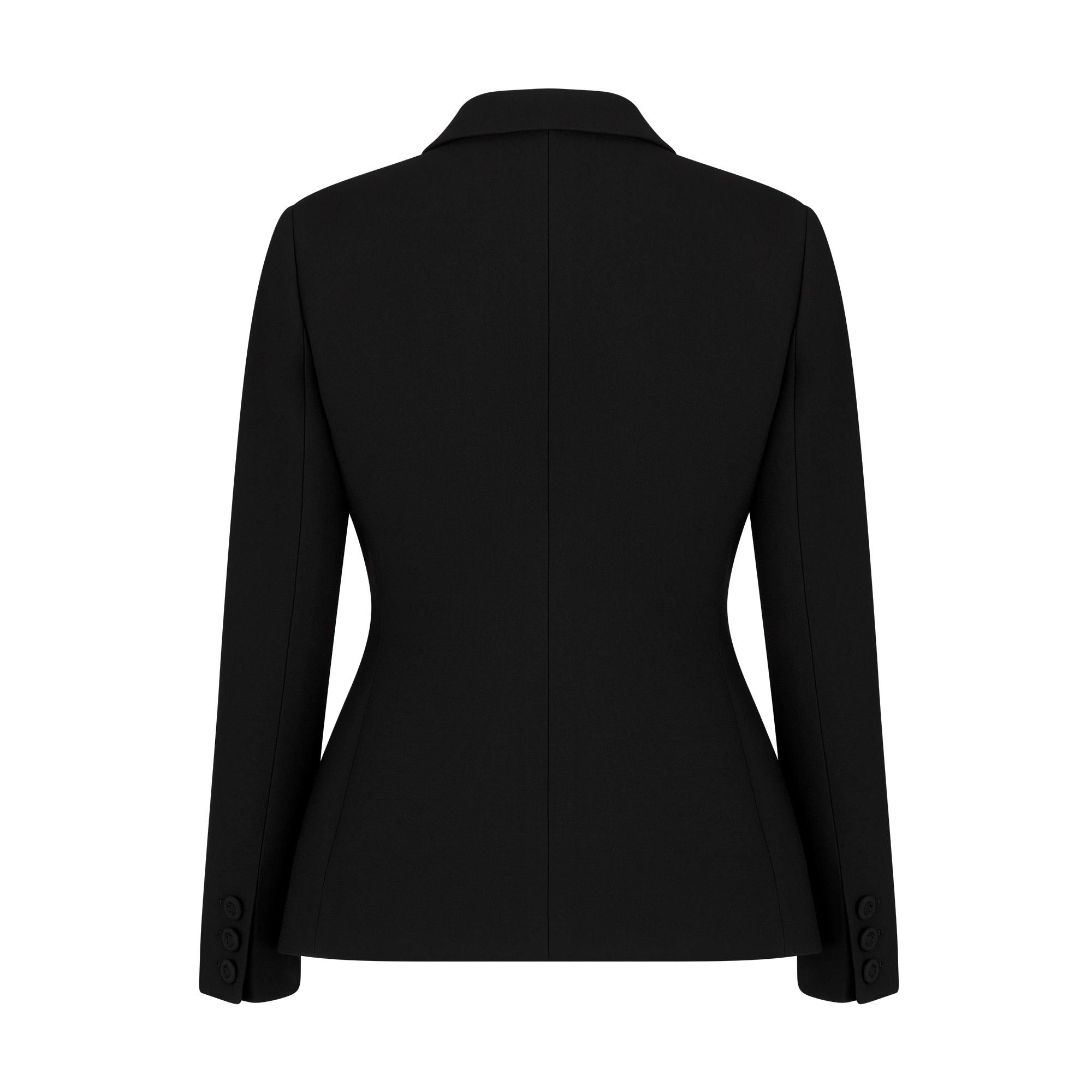 30 Montaigne Bar Jacket Black Single-Breasted Wool and Silk E08
