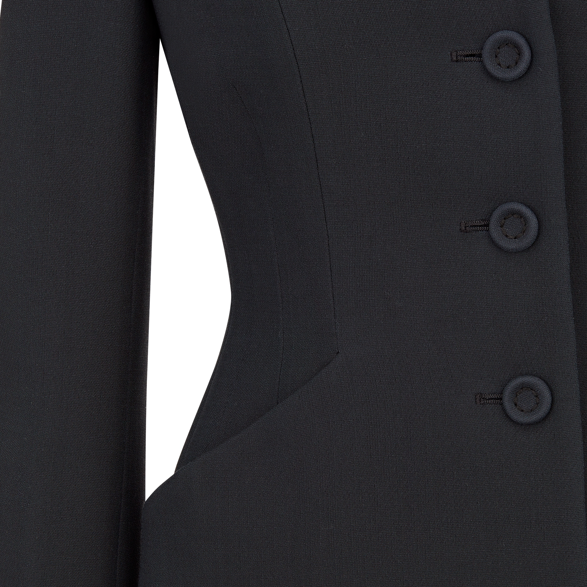 30 Montaigne Bar Jacket Black Single-Breasted Wool and Silk E09