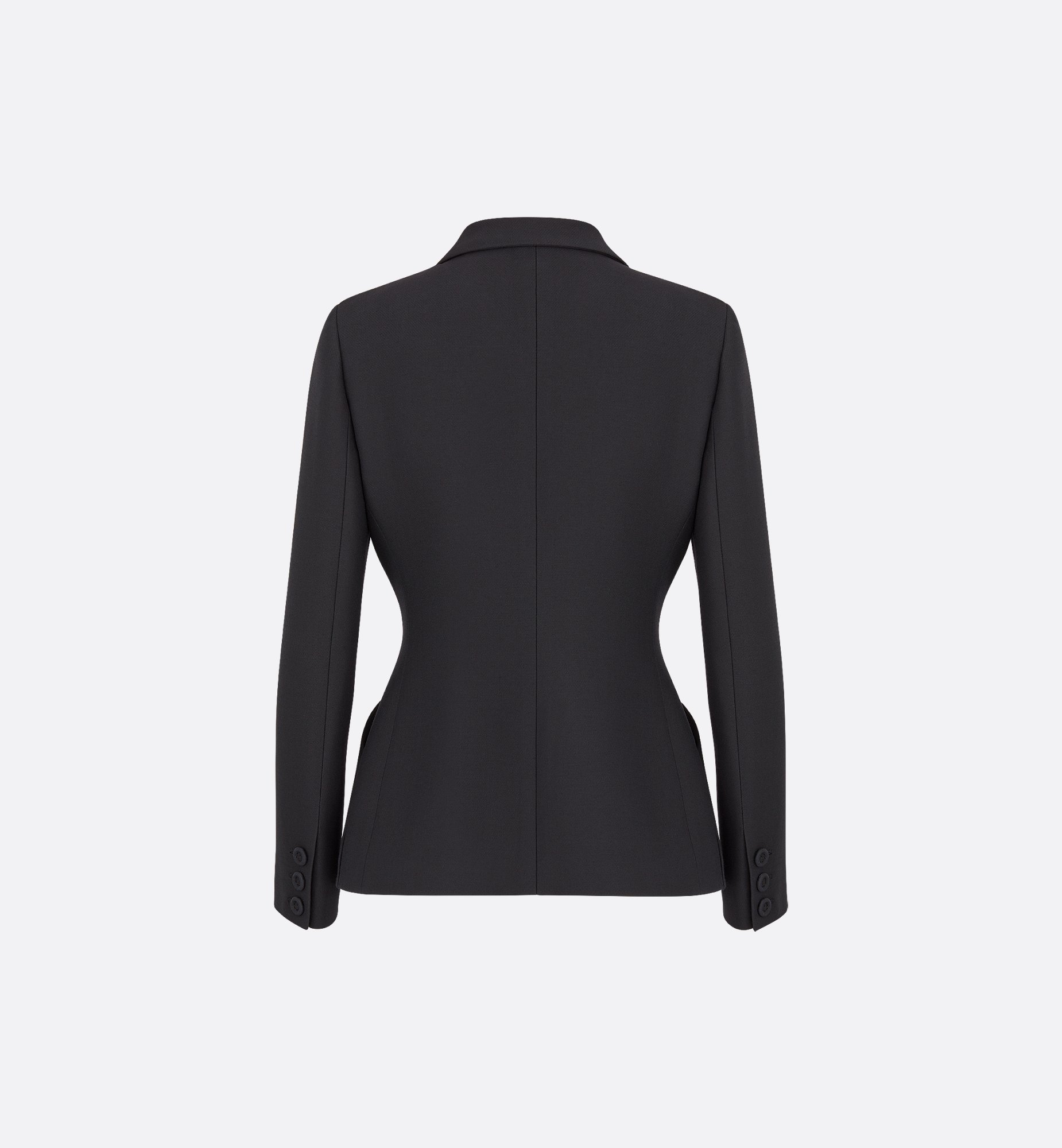 30 Montaigne Bar Jacket Black Double-Breasted Wool and Silk 30 Montaigne Bar Jacket Black Double-Breasted Wool and Silk