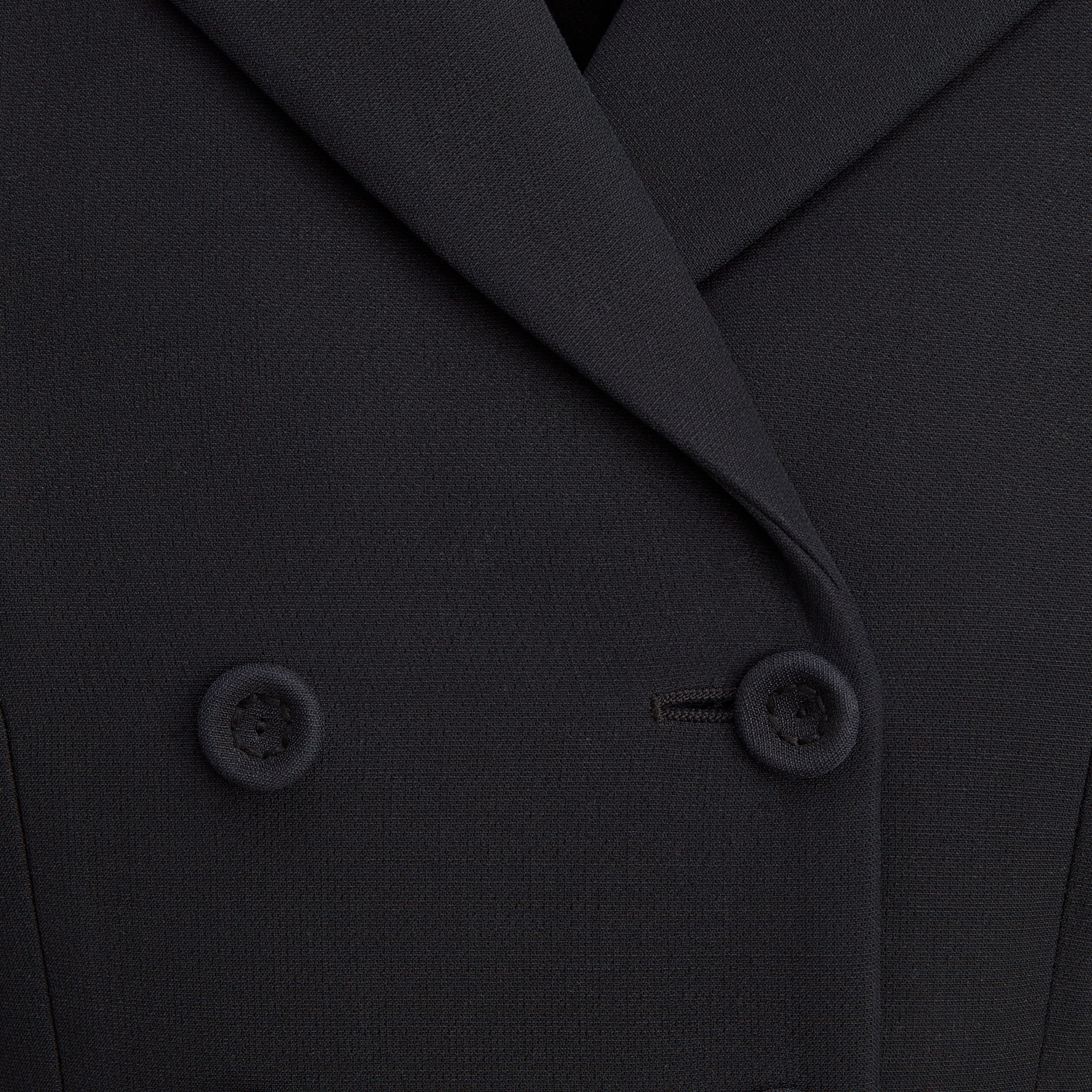 Giacca Bar 30 Montaigne Lana e seta doppiopetto nere E09