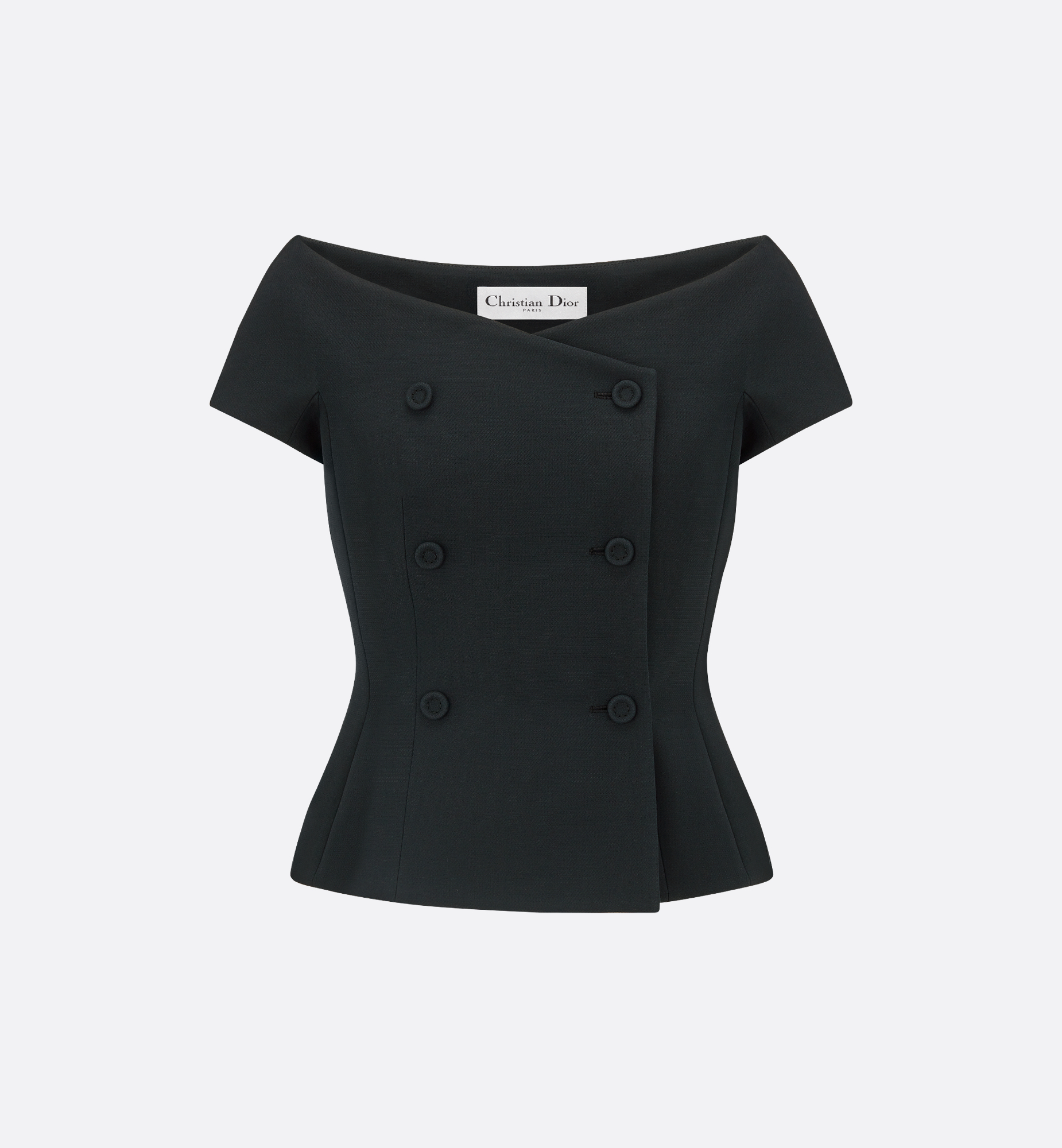 DIOR | オフショルダー ジャケット ダブルブレスト ウール & シルク DIOR | オフショルダー ジャケット ダブルブレスト ウール & シルク