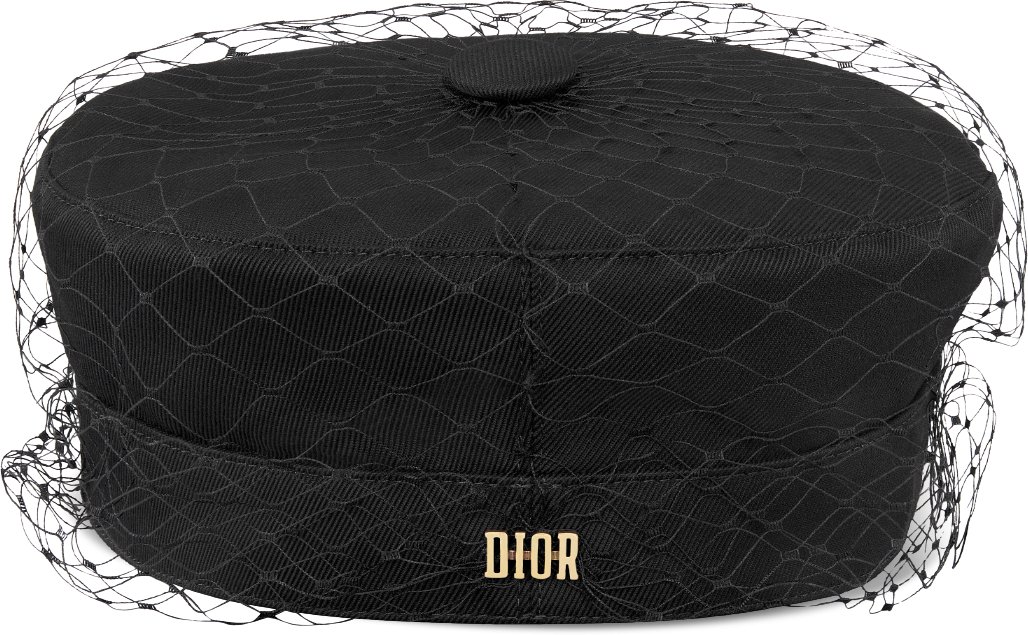 Dior Arty Cap with Veil Black Cotton DIOR