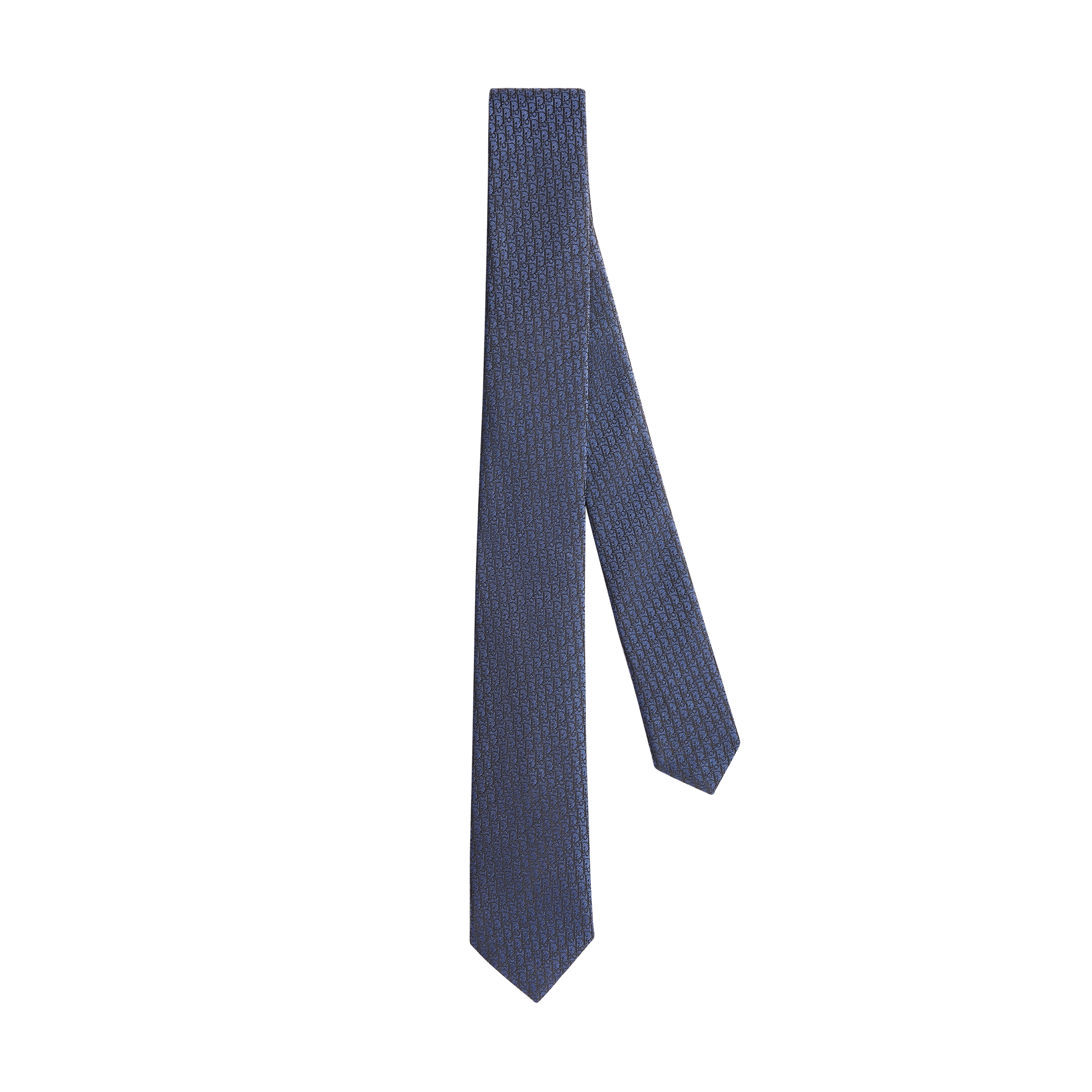 Dior Oblique Tie Blue and Black Silk E01