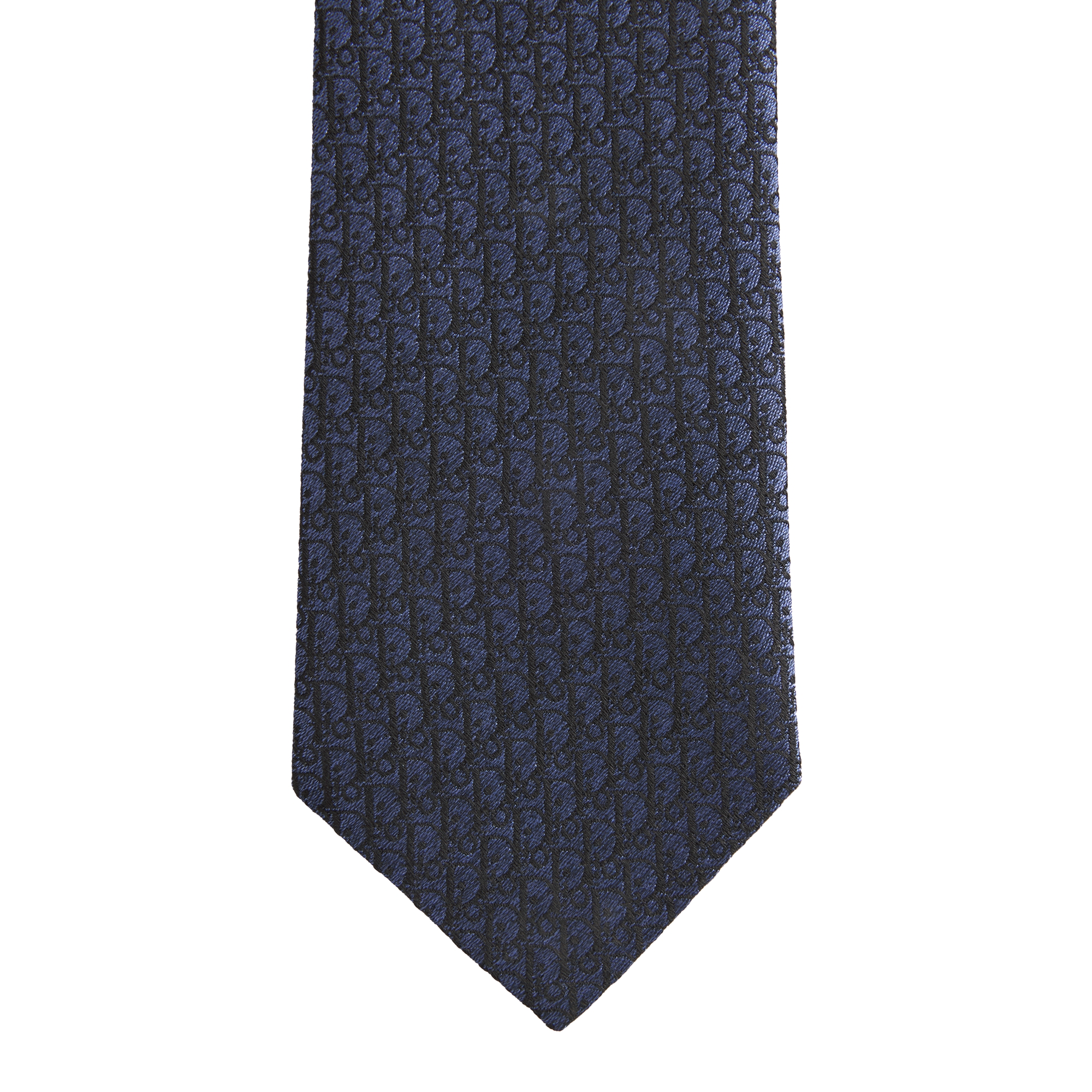 Dior Oblique Tie Blue and Black Silk E09