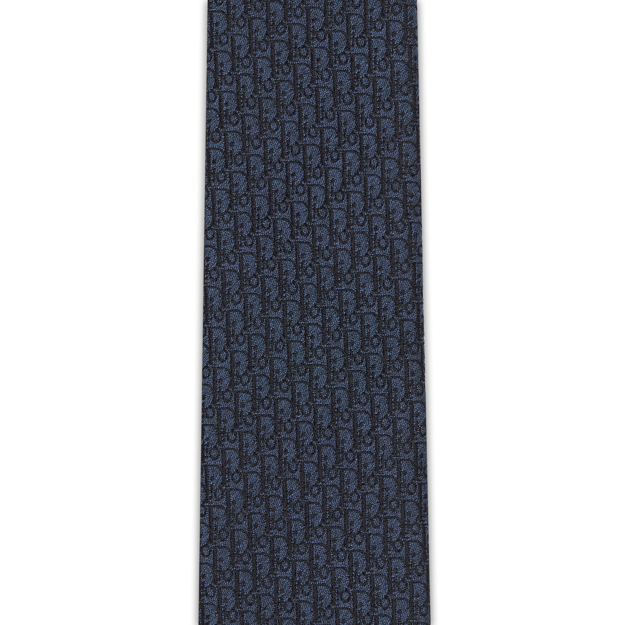 ربطة العنق Dior Oblique حرير باللونين الأزرق والأسود E10