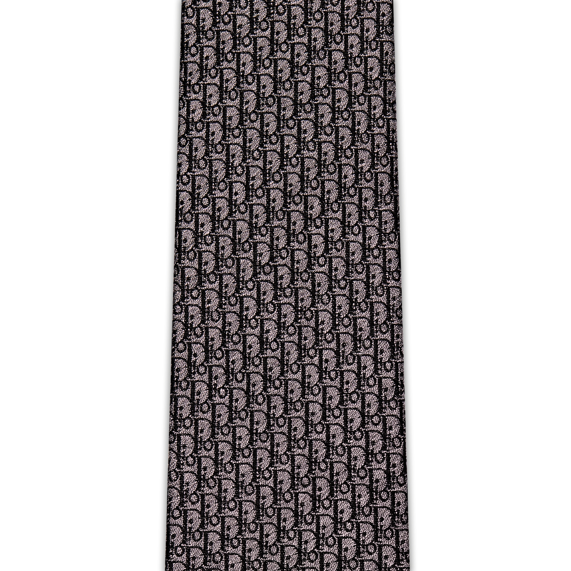 Gravata Dior Oblique Seda cinza e preta E10