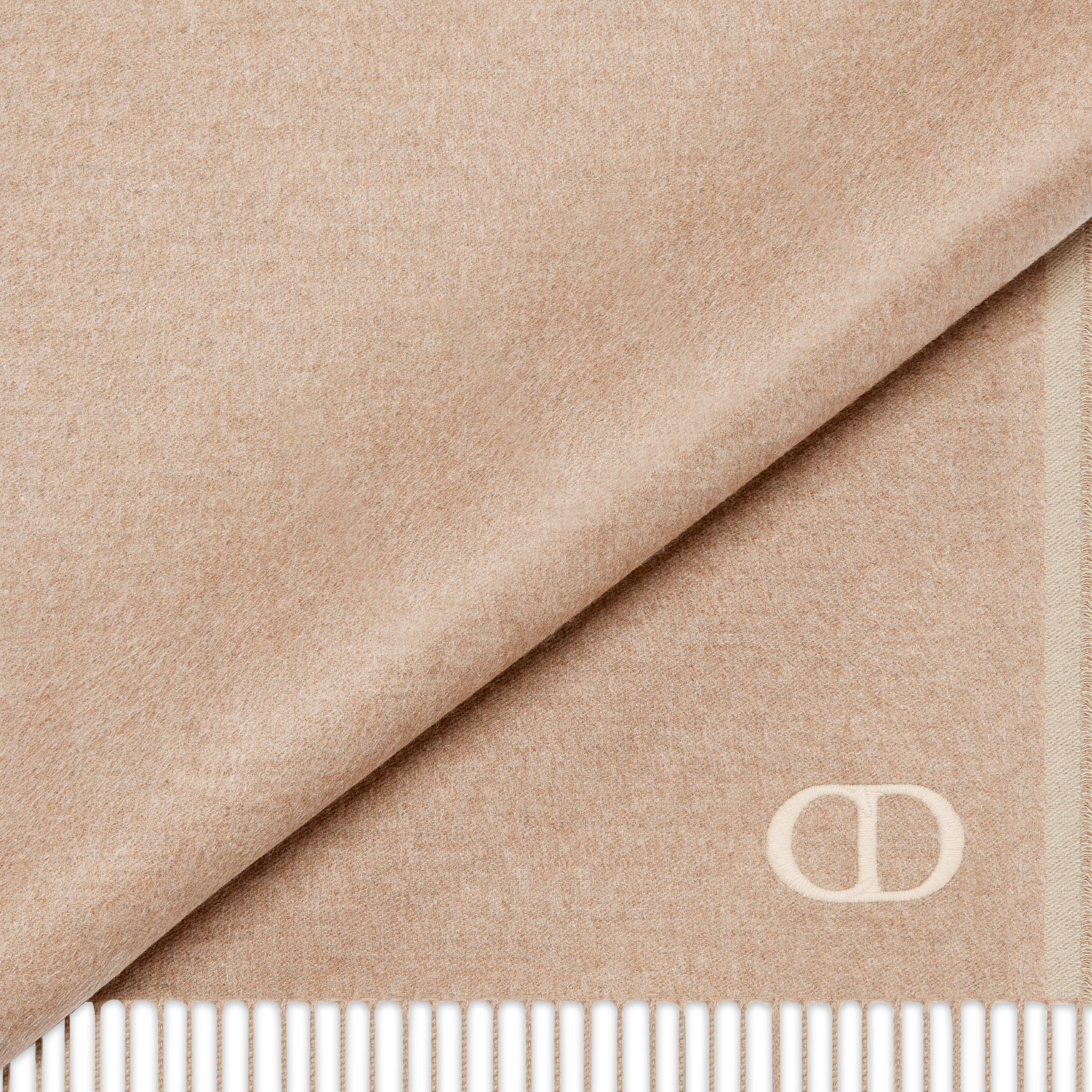Double-Sided CD Icon Scarf Brown and Beige Silk | DIOR