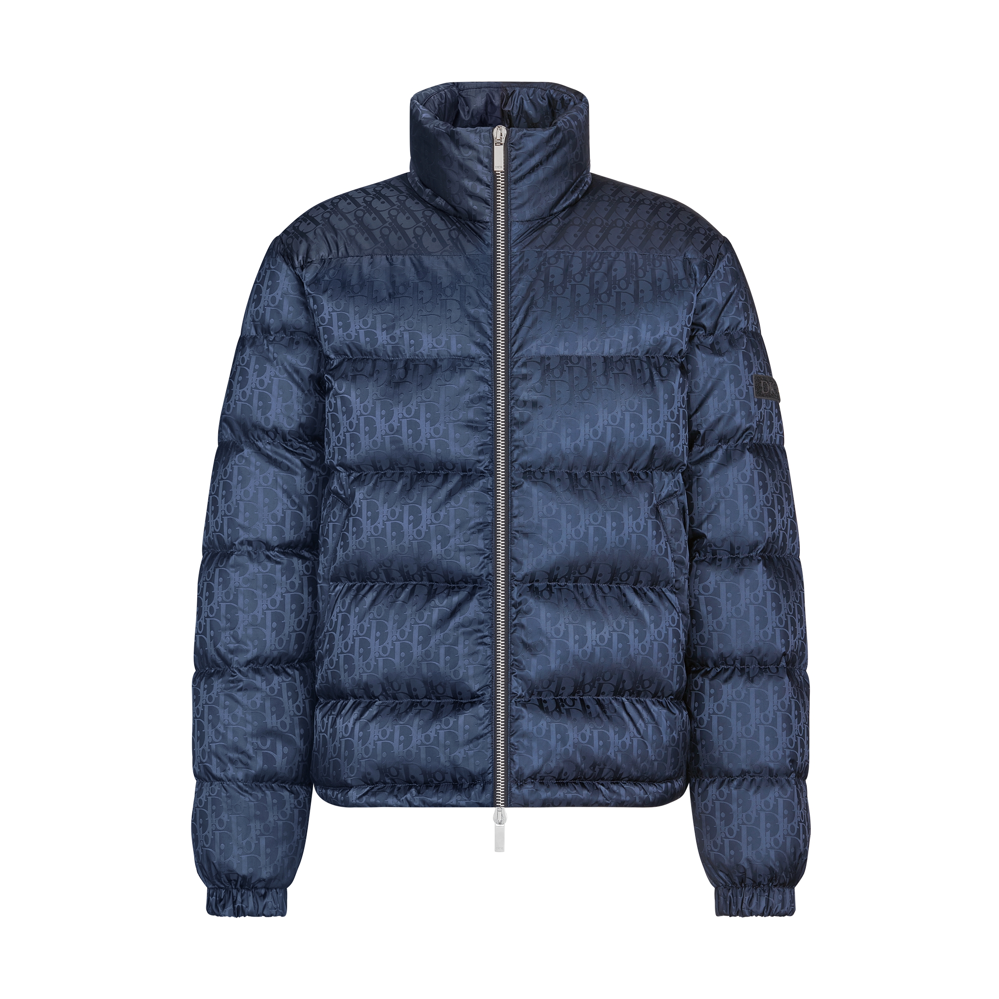 Dior Oblique Down Jacket Navy Blue Technical Jacquard E01