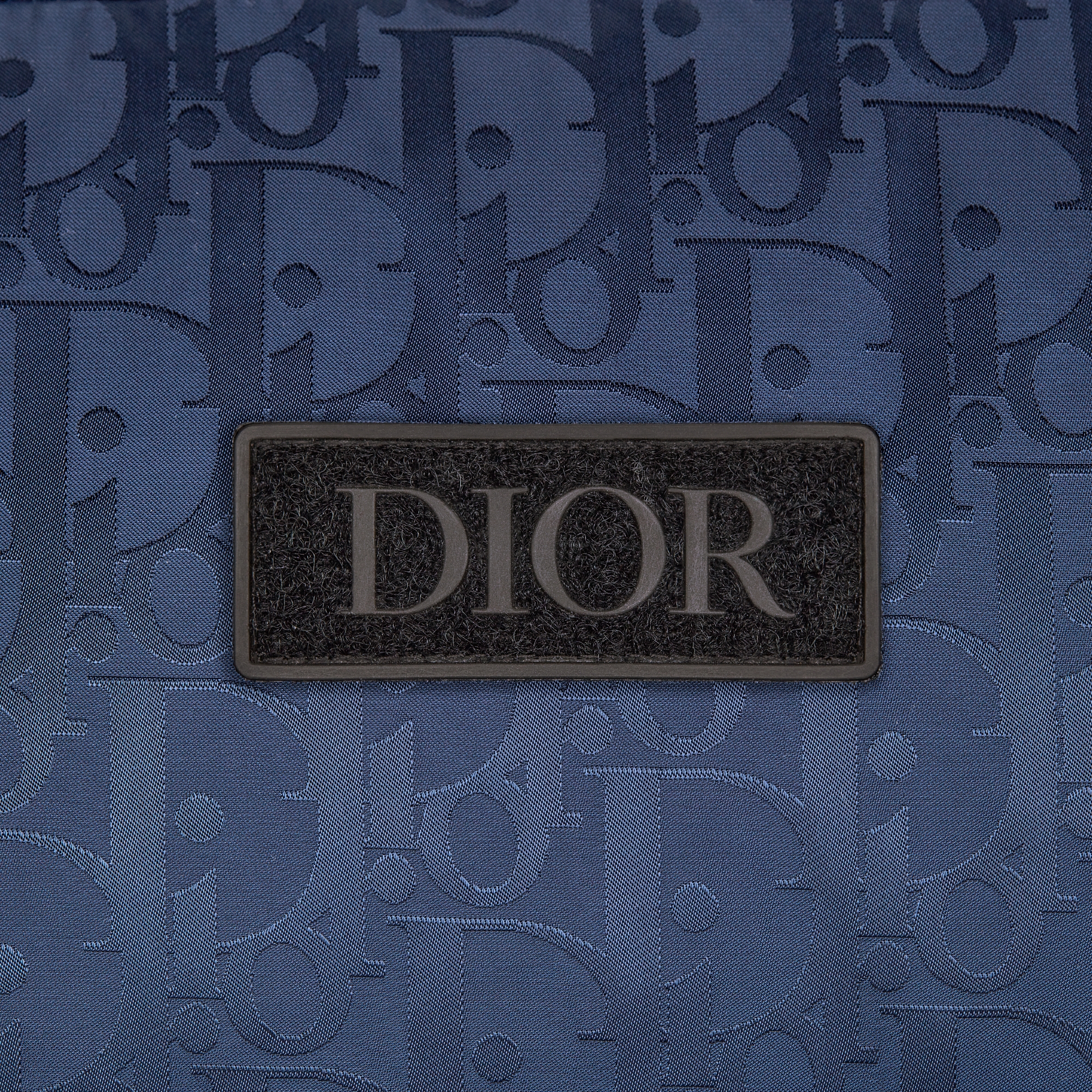Donsjas met Dior Oblique-motief Marineblauwe technische jacquard E09