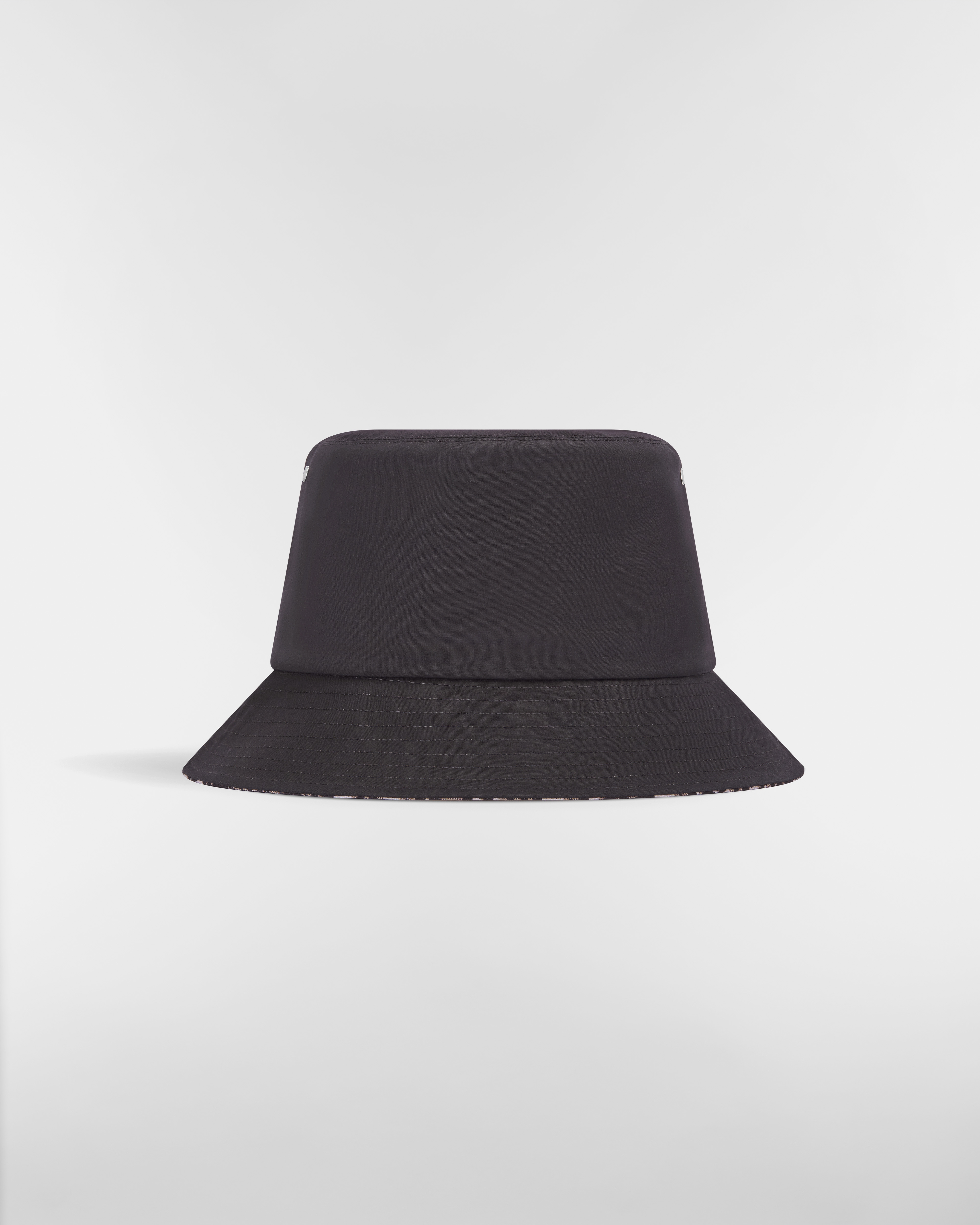 Dubbelzijdige Teddy D-bucket hat met smalle rand Zwarte katoenblend E01