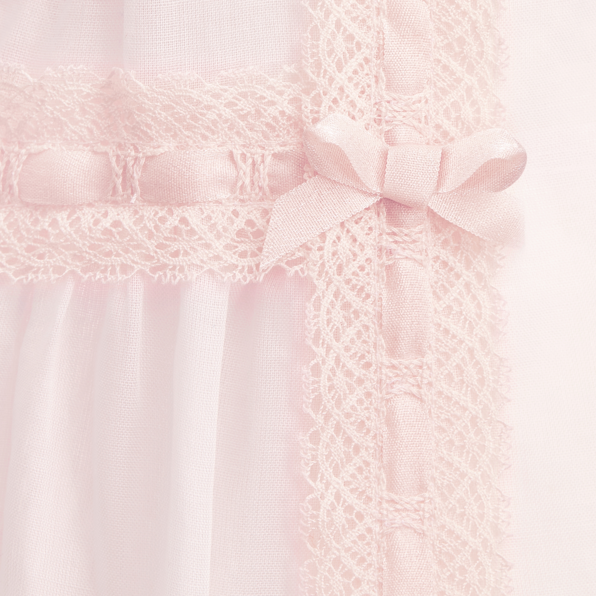 Nanouchka Flared Dress Pale Pink Cotton Voile and Lace E09