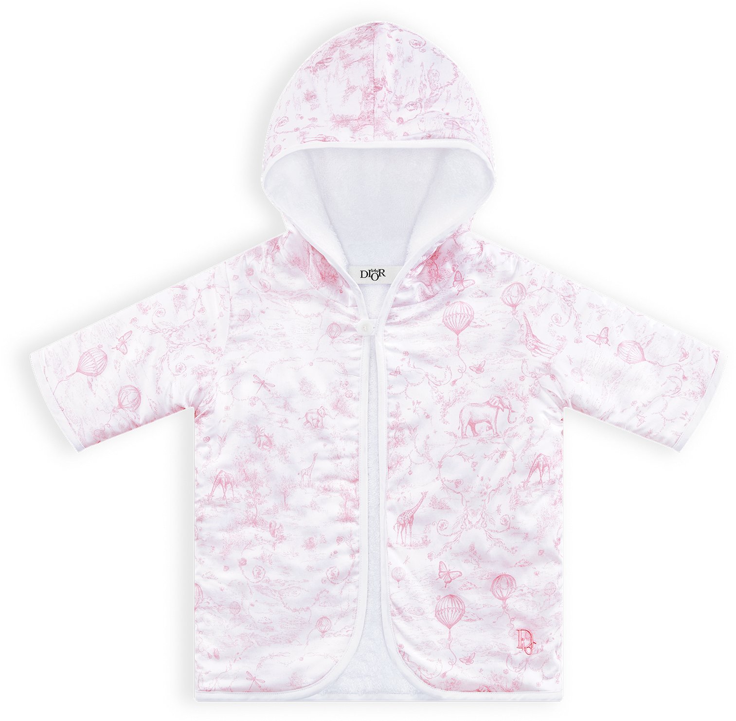 Sleeping Bag White Cotton Voile with Pale Pink Toile de Jouy Print DIOR