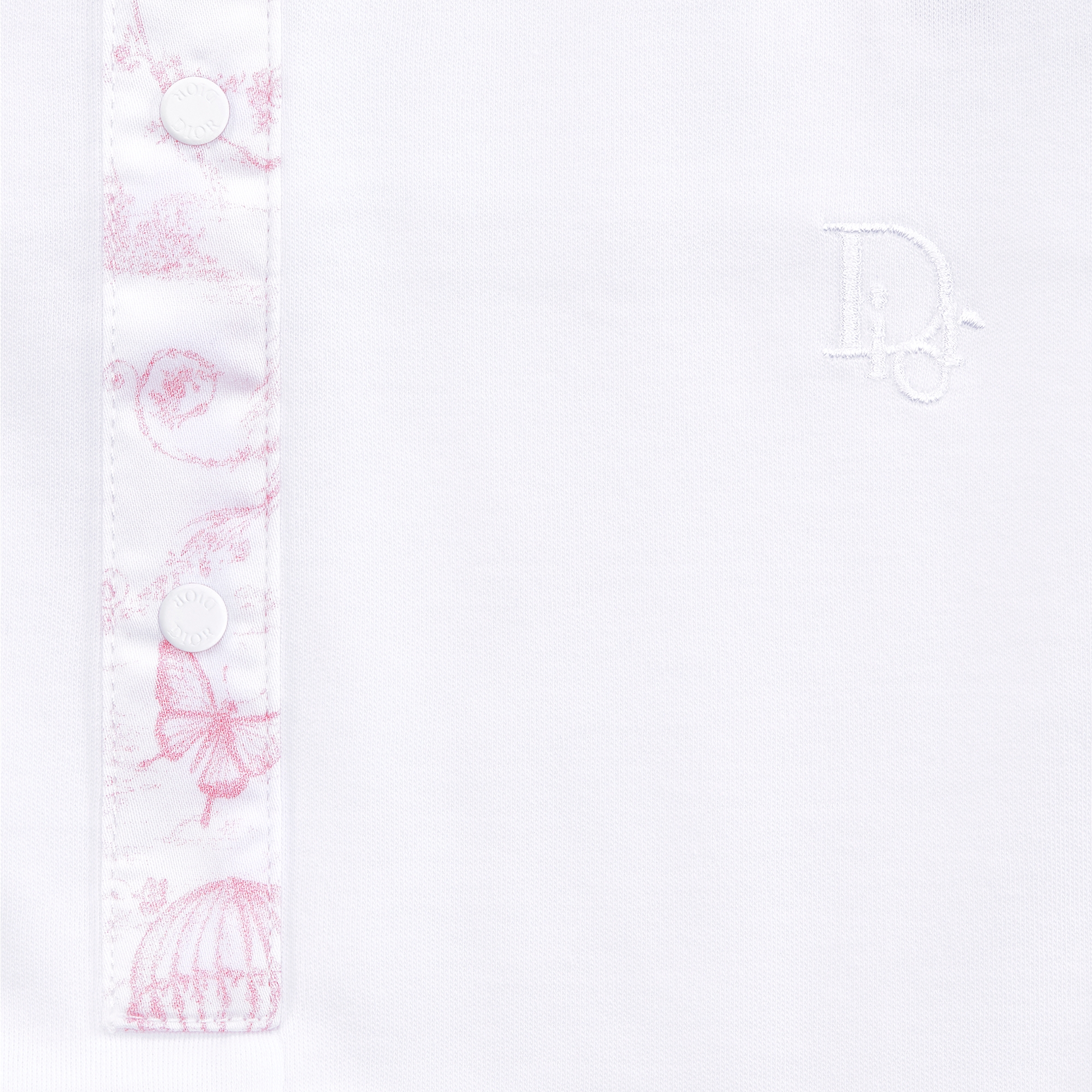 Newborn Gift Set White Cotton Interlock and Satin with Pale Pink Toile de Jouy Print E09