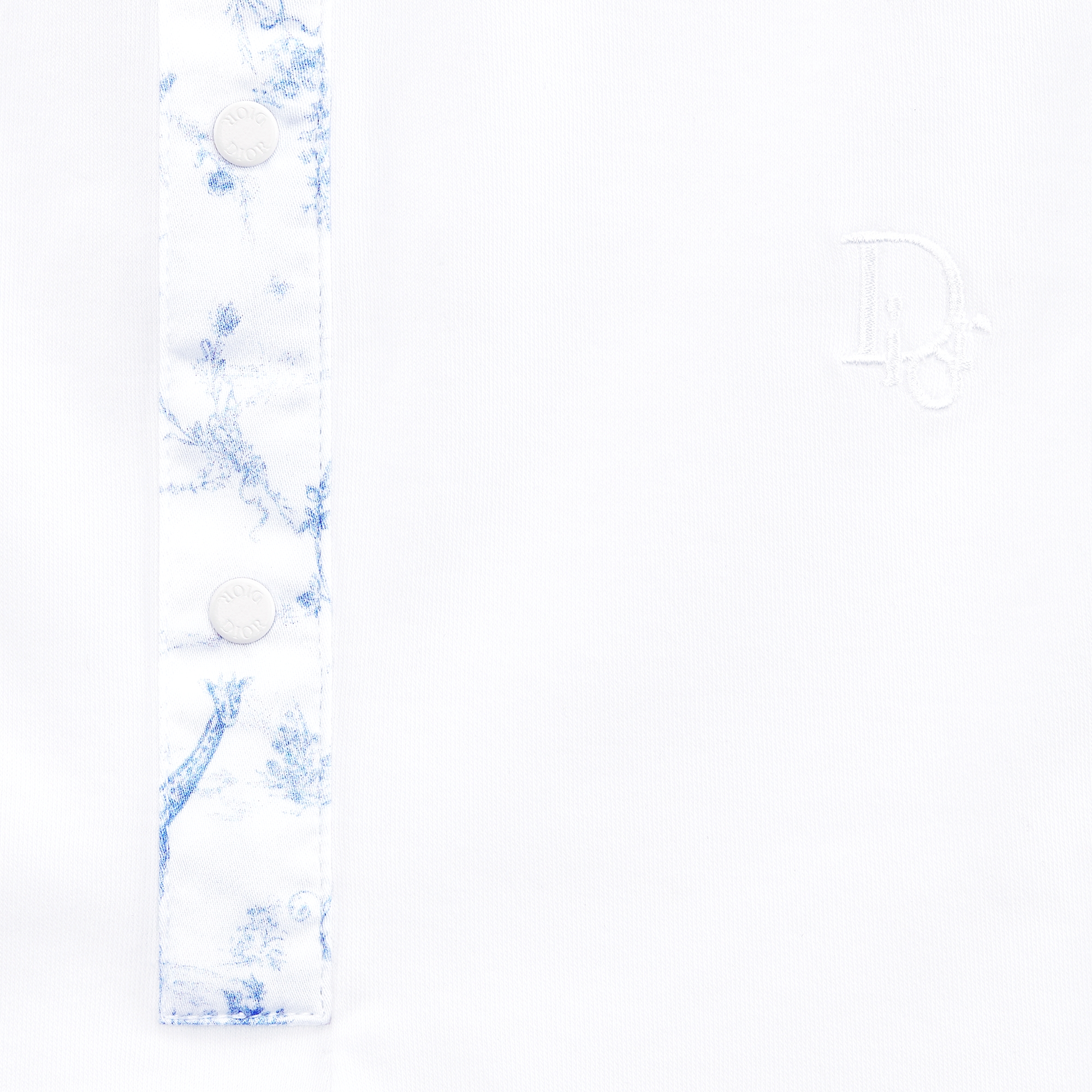 Newborn Gift Set White Cotton Interlock and Satin with Light Blue Toile de Jouy Print E09