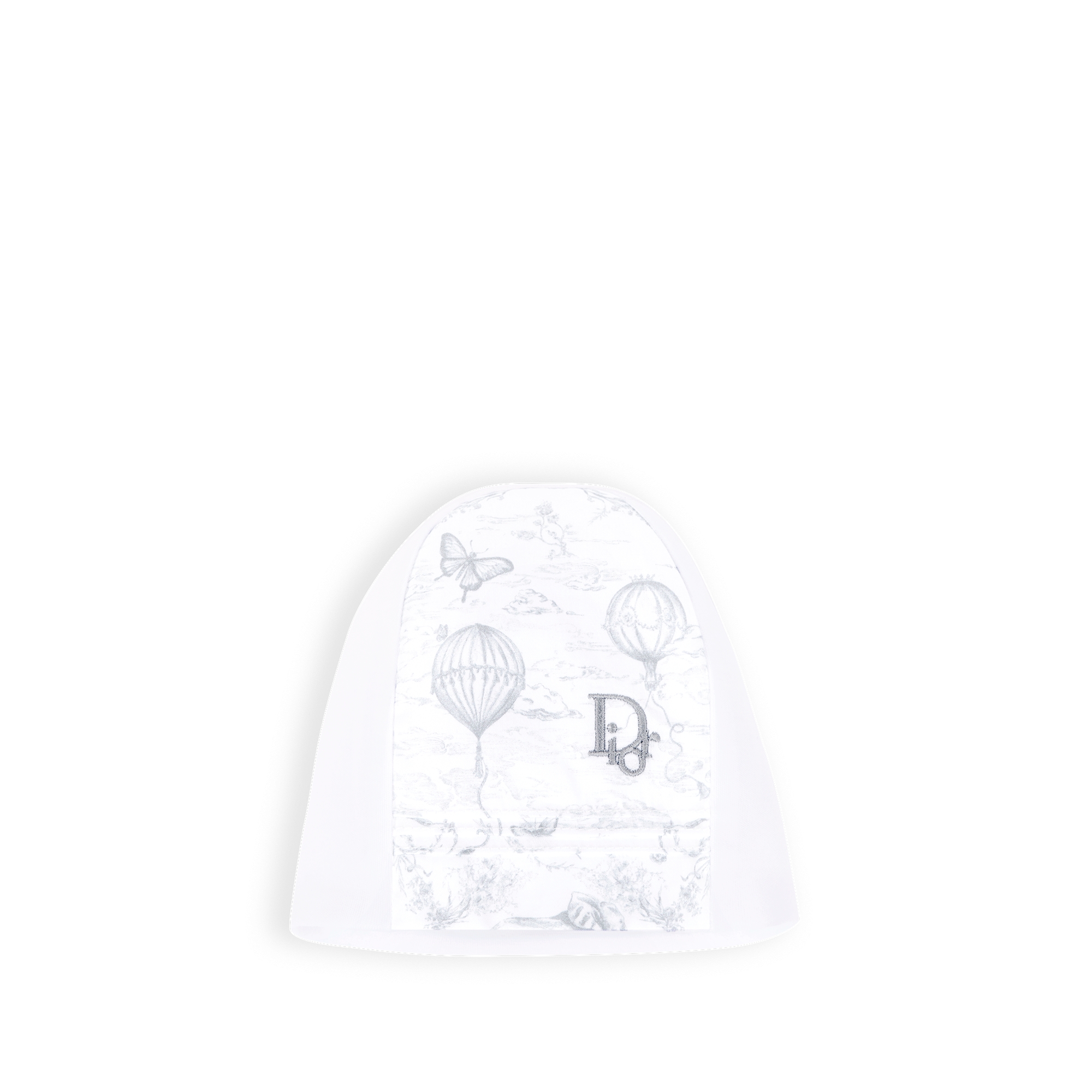 Cadeauset voor baby’s Wit interlocked katoen en satijn met grijze Toile de Jouy-print E04