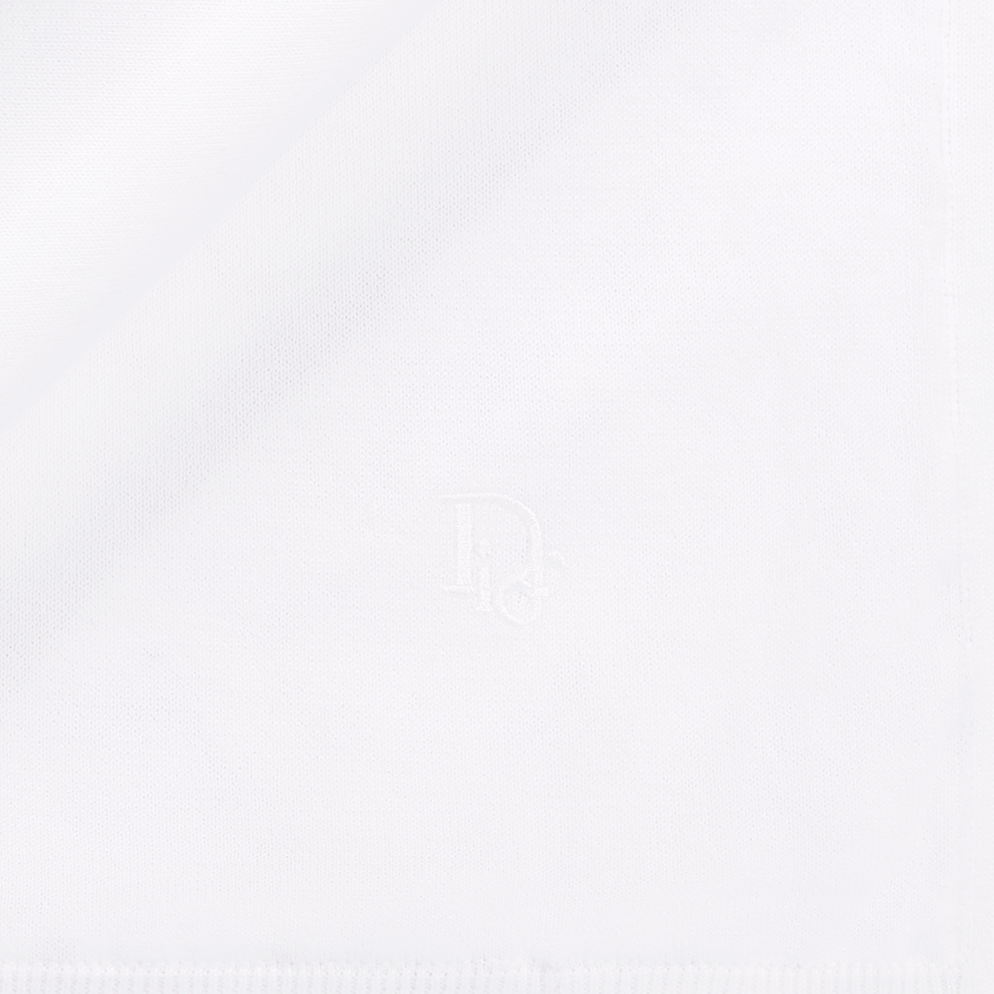 Babydeken Gebreid van wit katoen met zachtroze Toile de Jouy-print E09