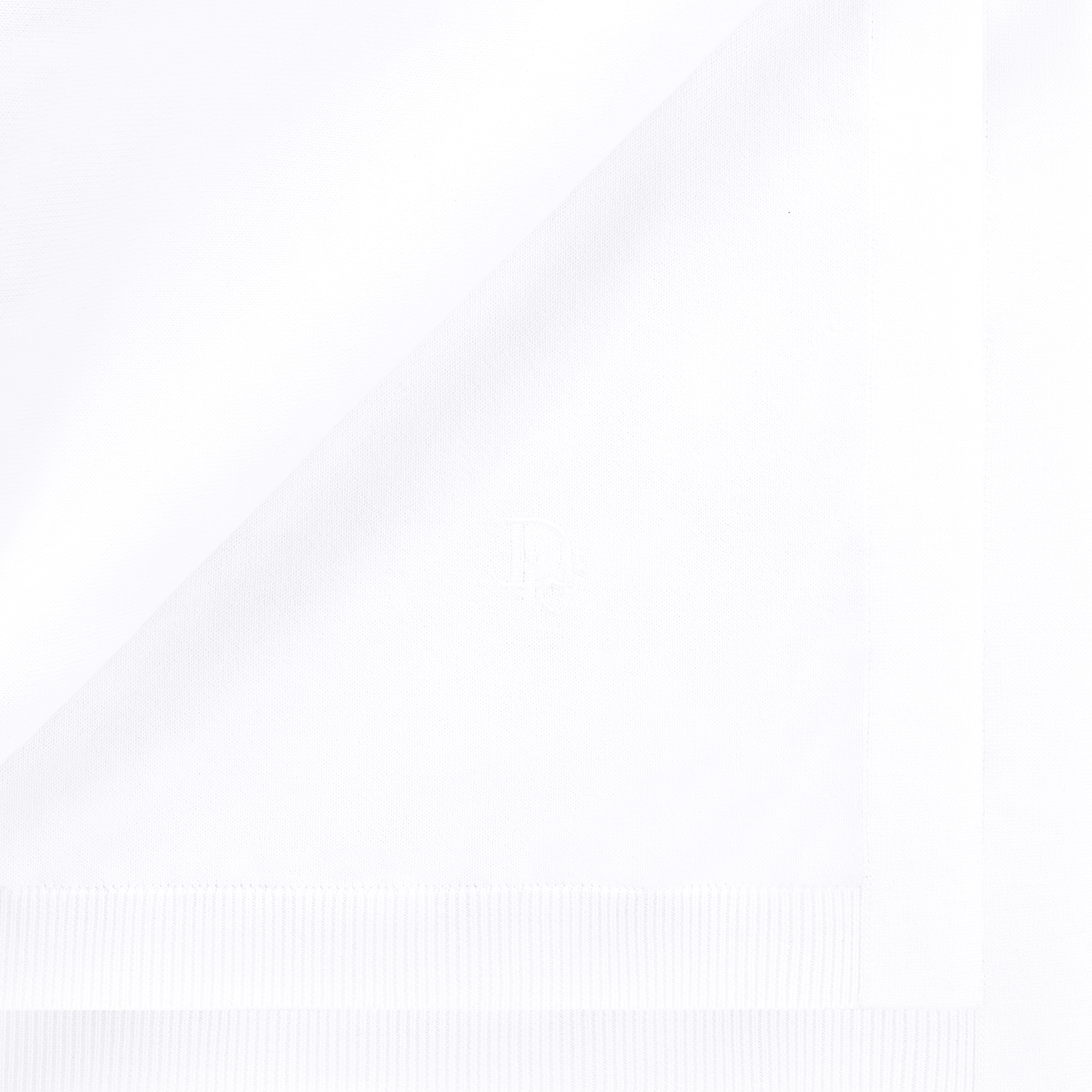 Babydeken Wit gebreid katoen met lichtblauwe Toile de Jouy-print E09