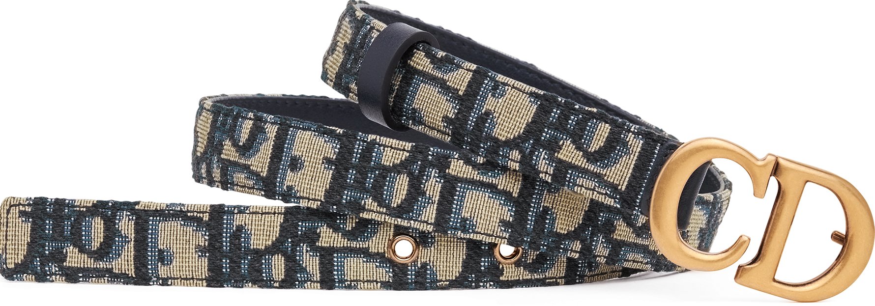 DIOR Saddle Belt Blue Dior Oblique Jacquard 20 Mm Size 80 Women