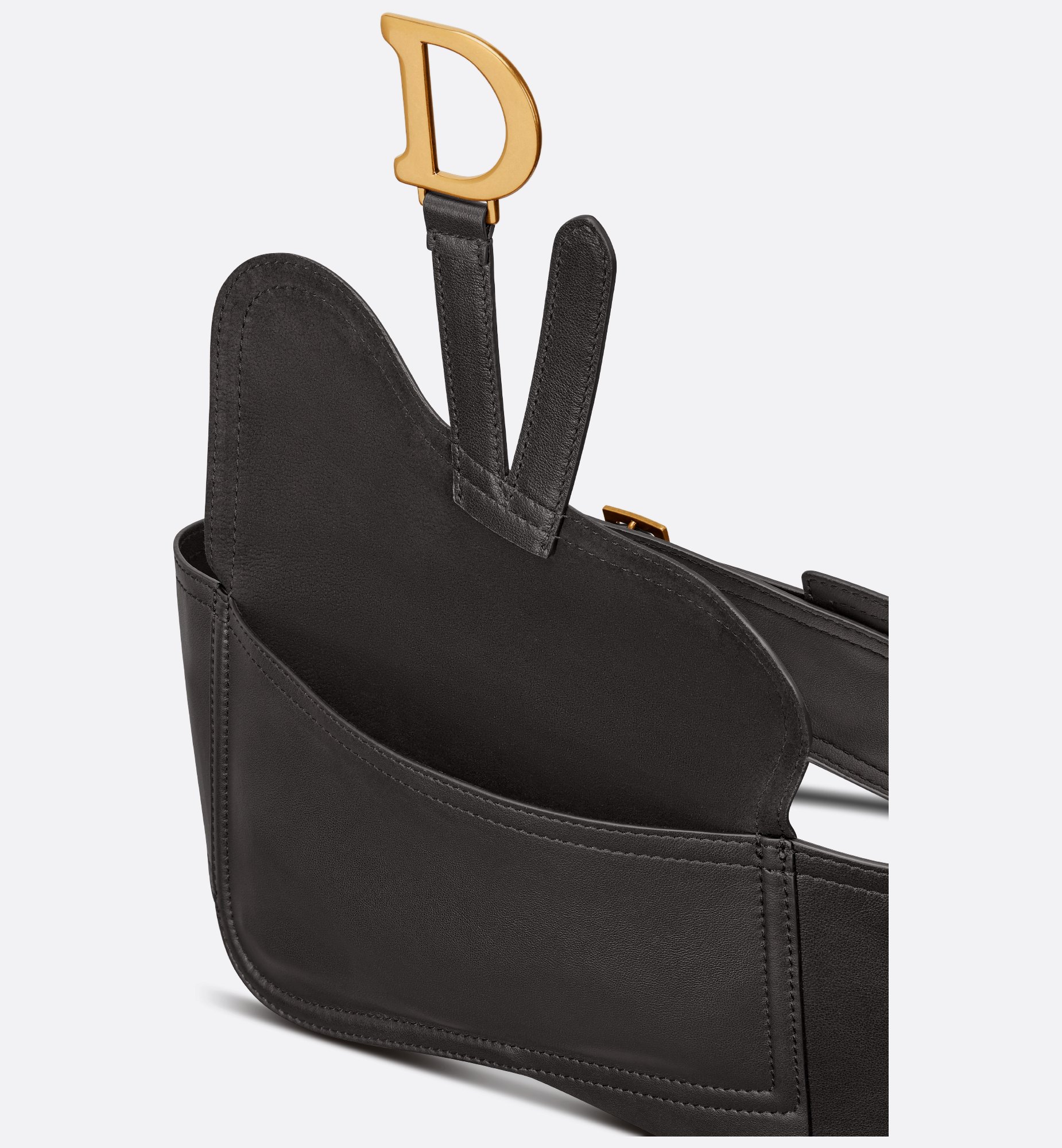 Saddle Belt Black Smooth Calfskin, 13.5 CM | DIOR Saddle Belt Black Smooth Calfskin, 13.5 CM | DIOR